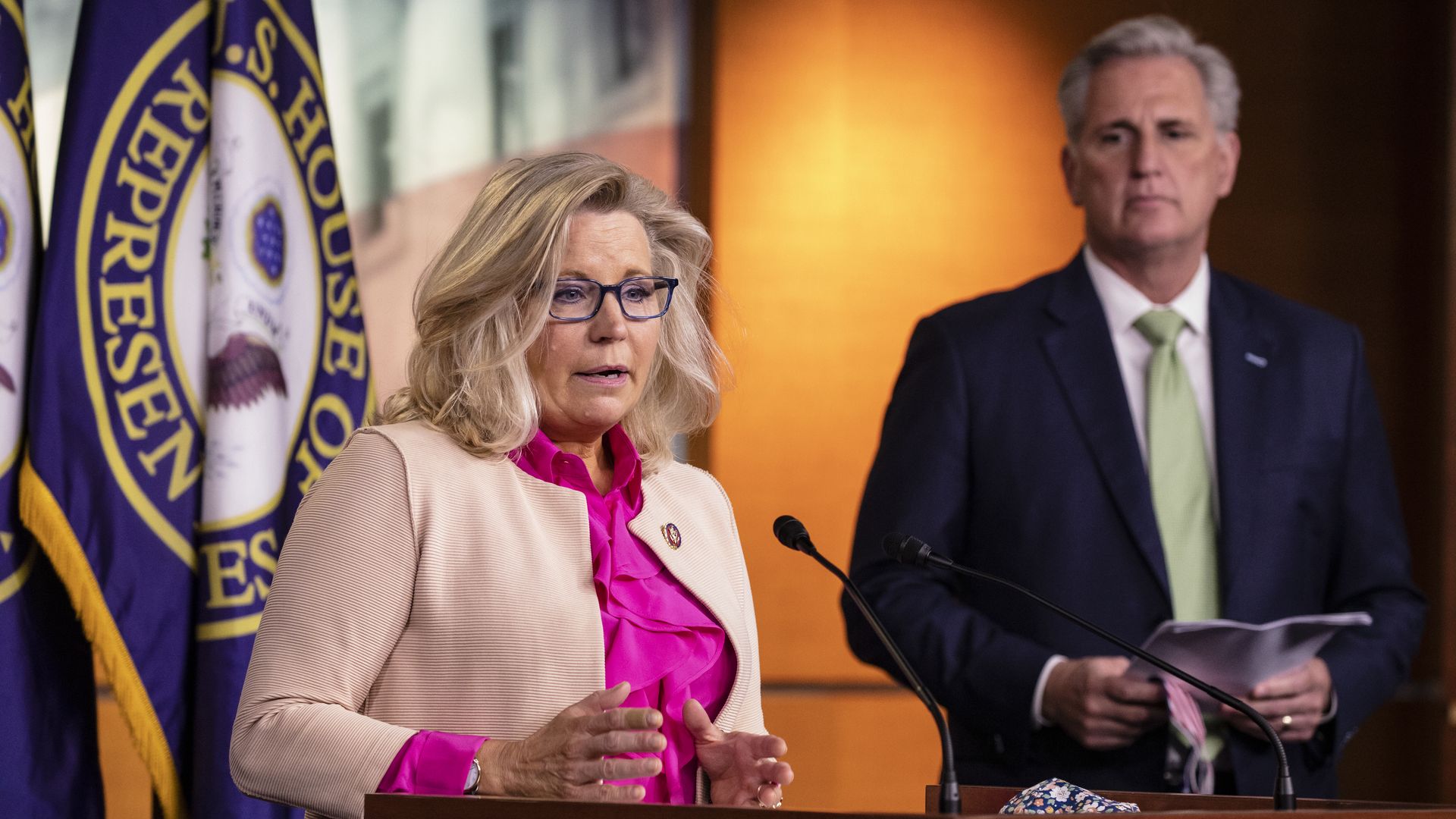 Liz Cheney and Kevin McCarthy.