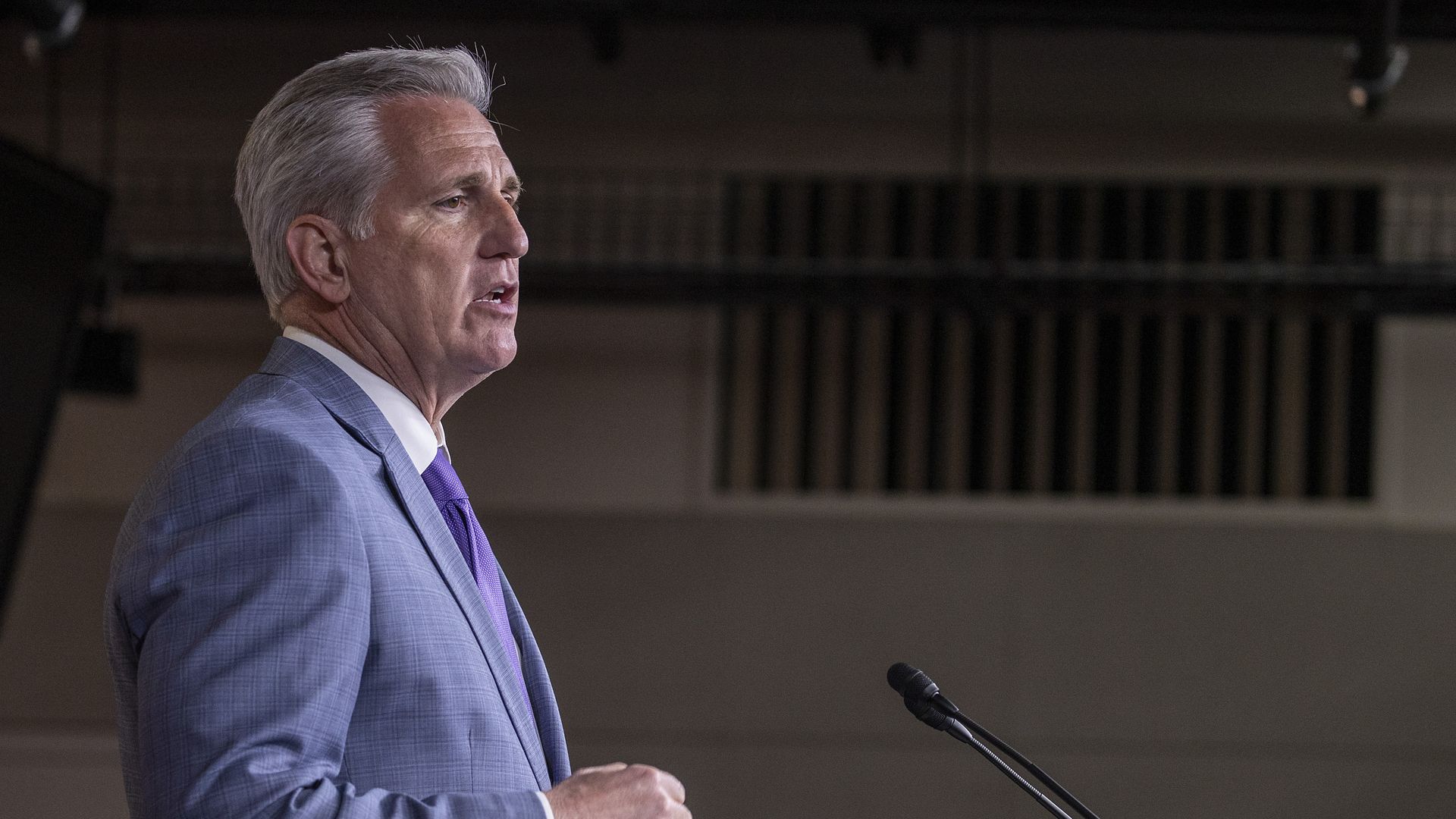 GOP Leader Kevin McCarthy at a press conference. 