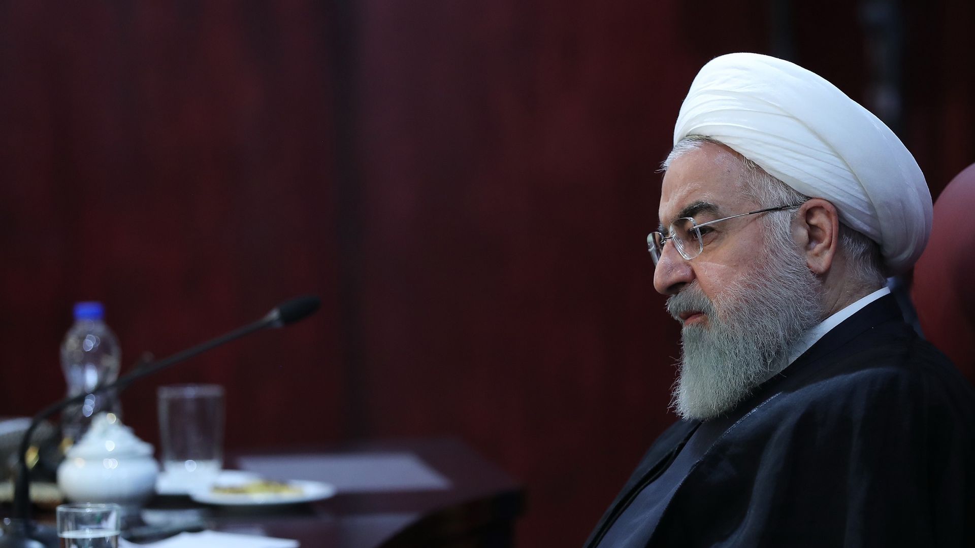 Iranian President Hassan Rouhani attends a meeting with directors and deputy ministers of economy and finance in Tehran, Iran on November 05, 2018.