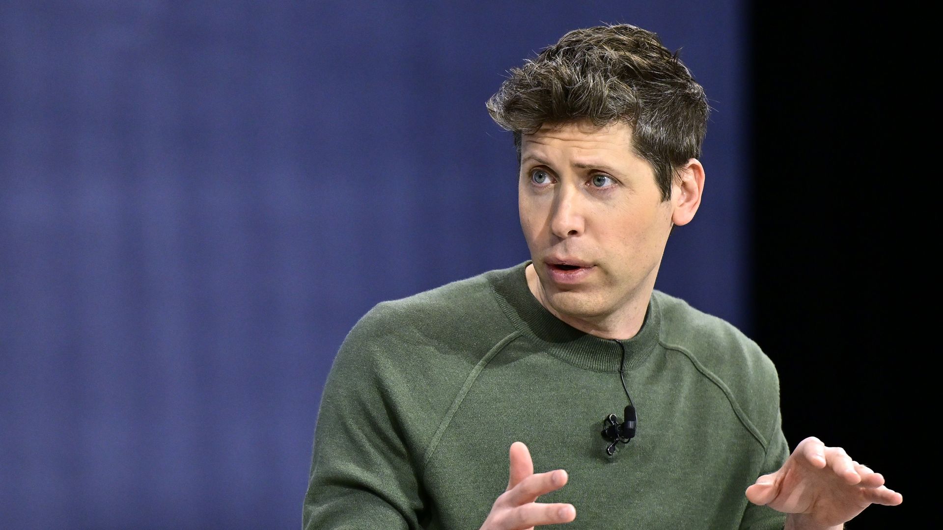 Sam Altman speaks onstage during The New York Times Dealbook Summit 2024 at Jazz at Lincoln Center on December 04, 2024 in New York City. 