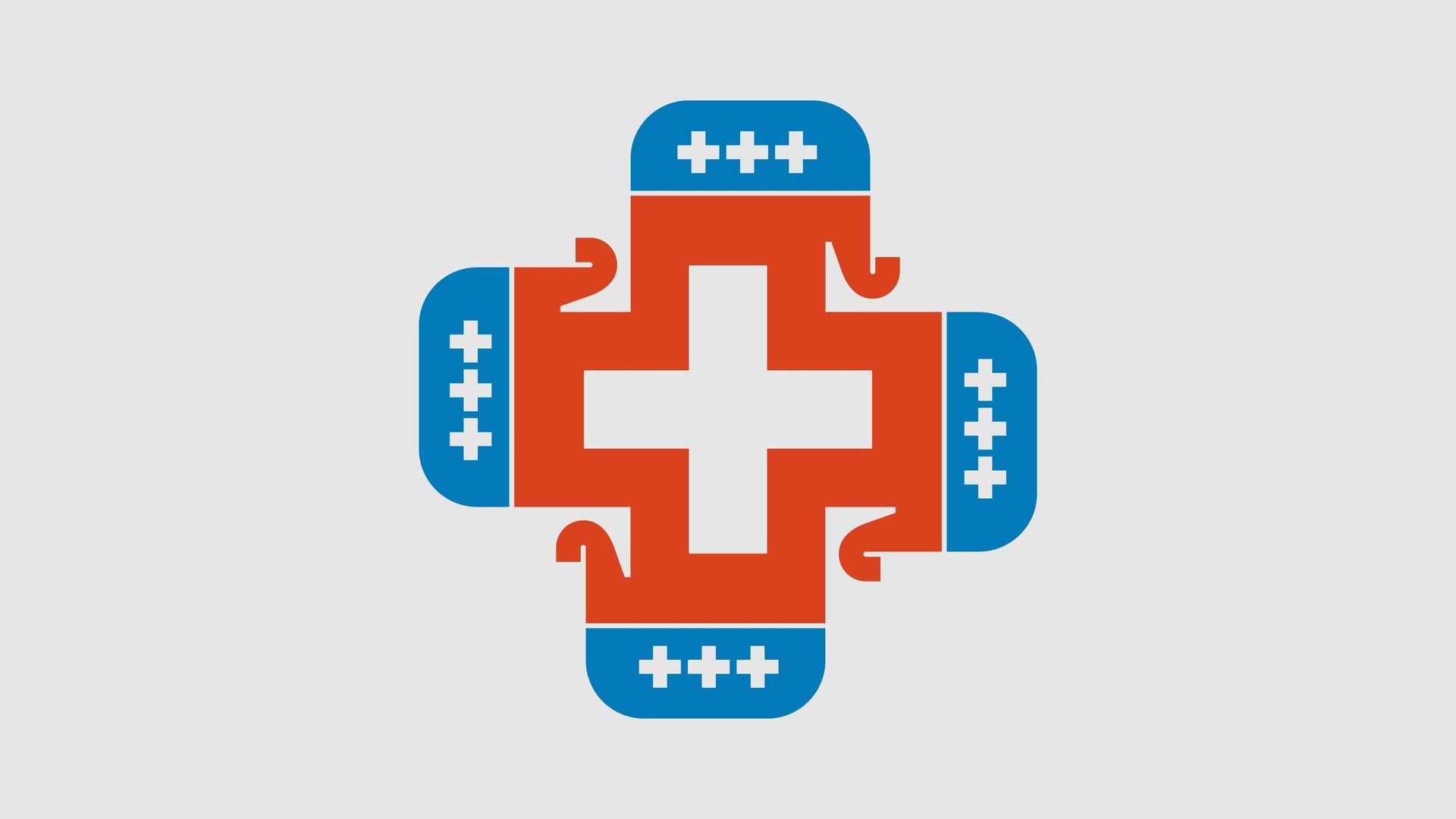Illustration of a health care symbol with Republican elephants.