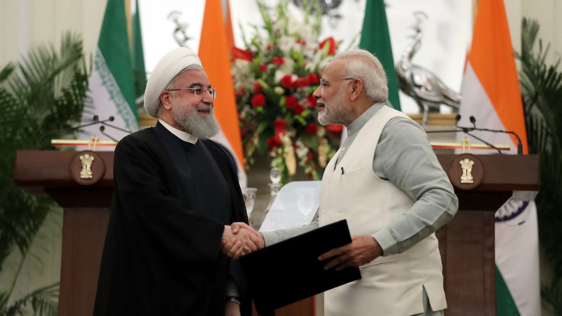 Hassan Rouhani and Narendra Modi