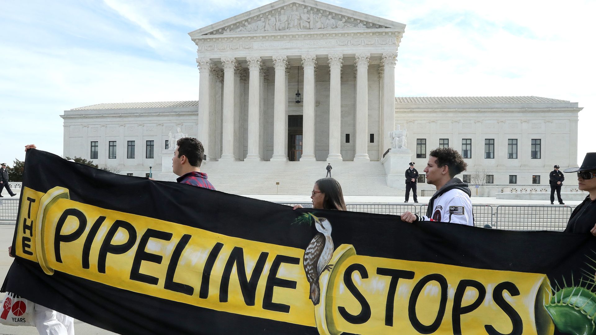 Protesters against the pipeline.