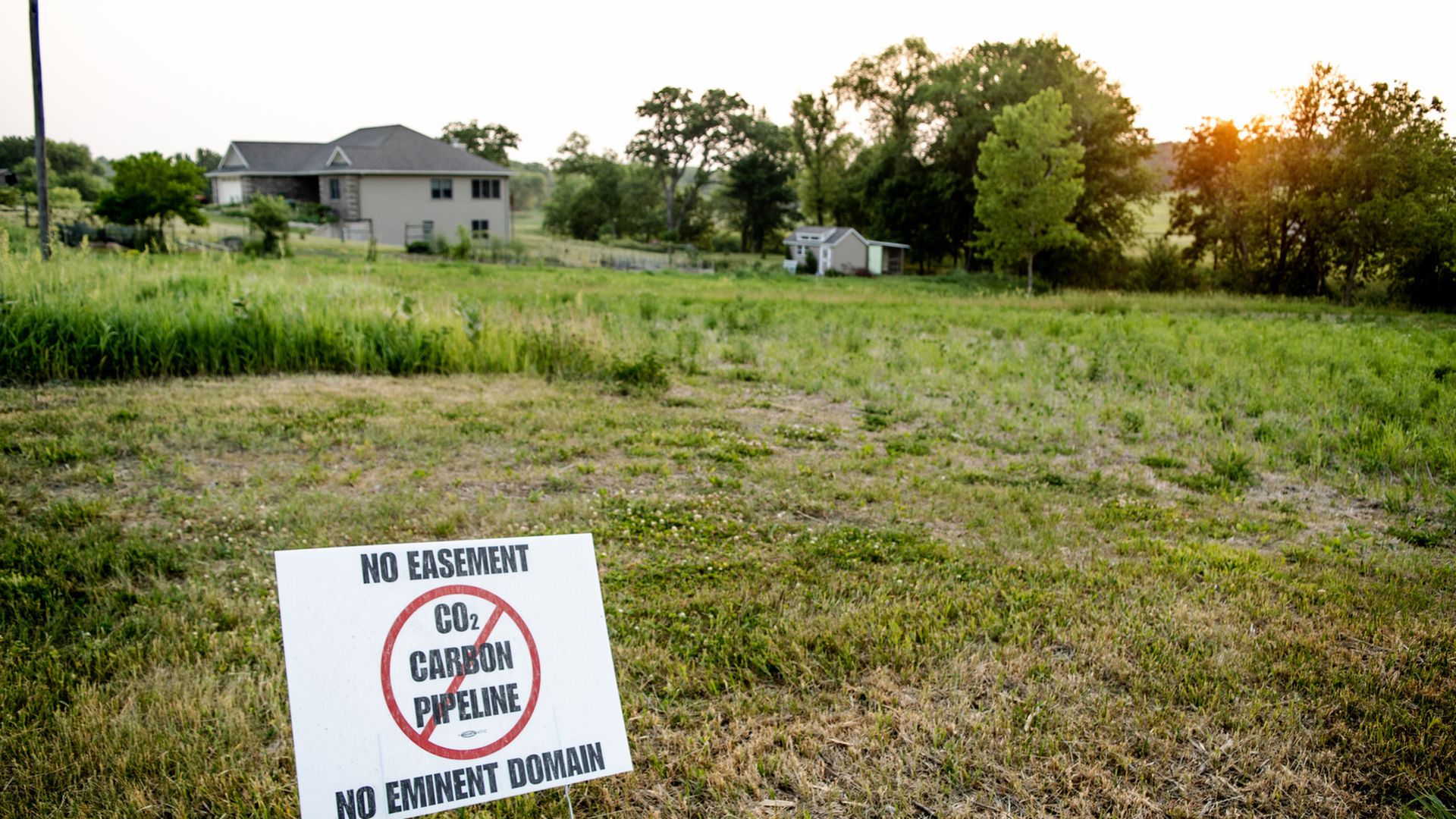 pipeline protest sign in Iowa
