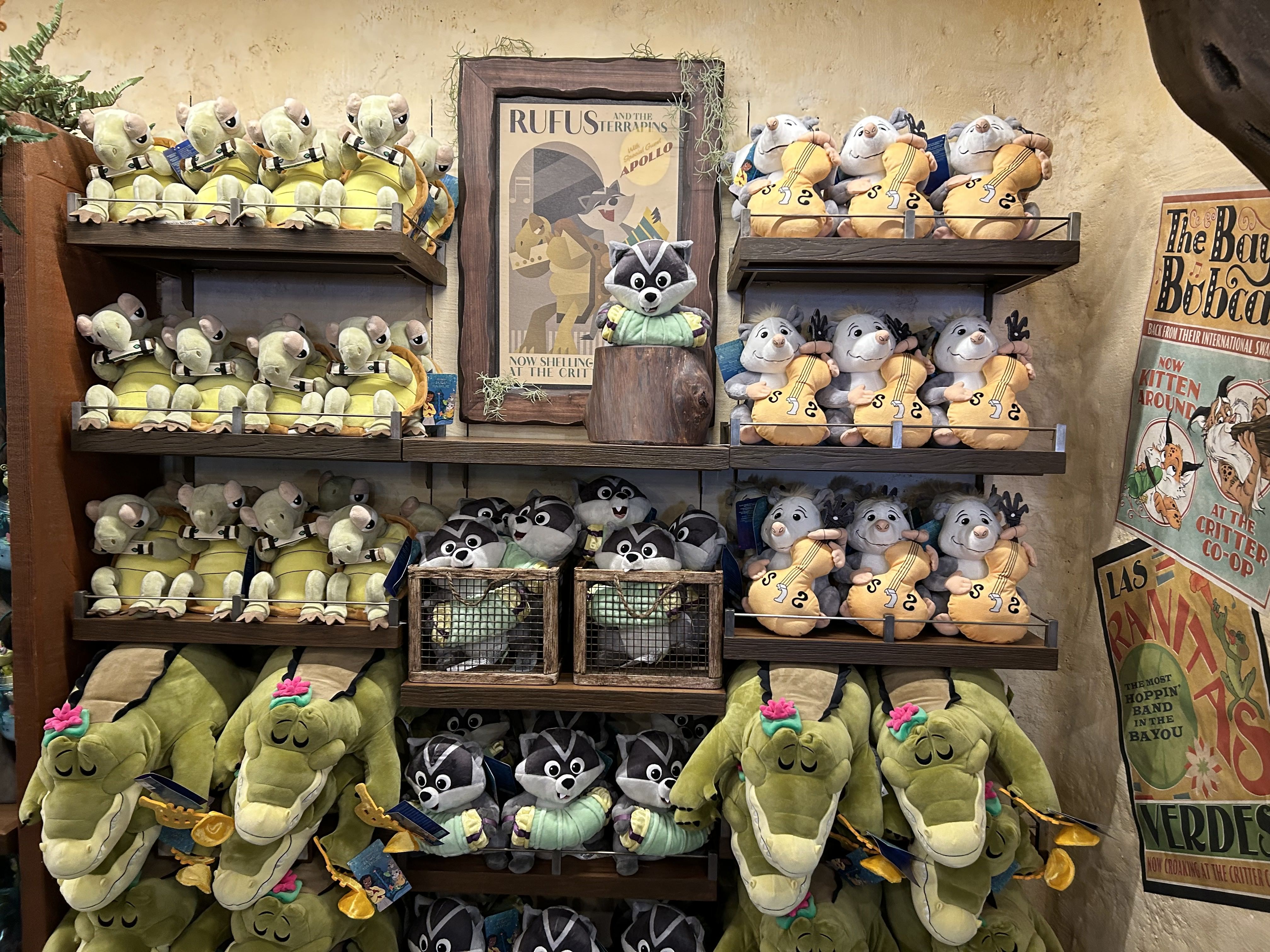 A display of stuffed animals. 