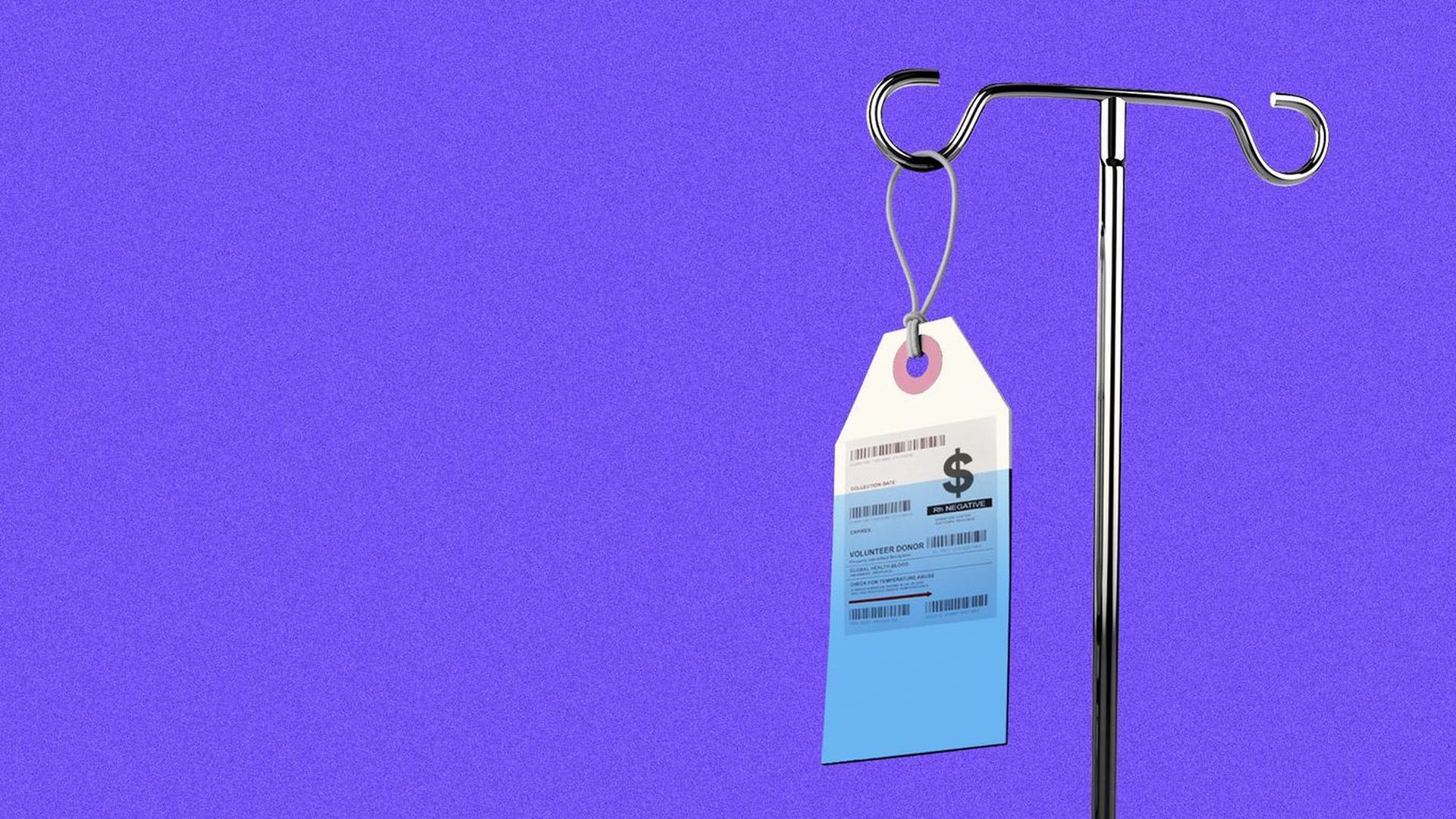 illustration of price tag hanging on bag of medicine