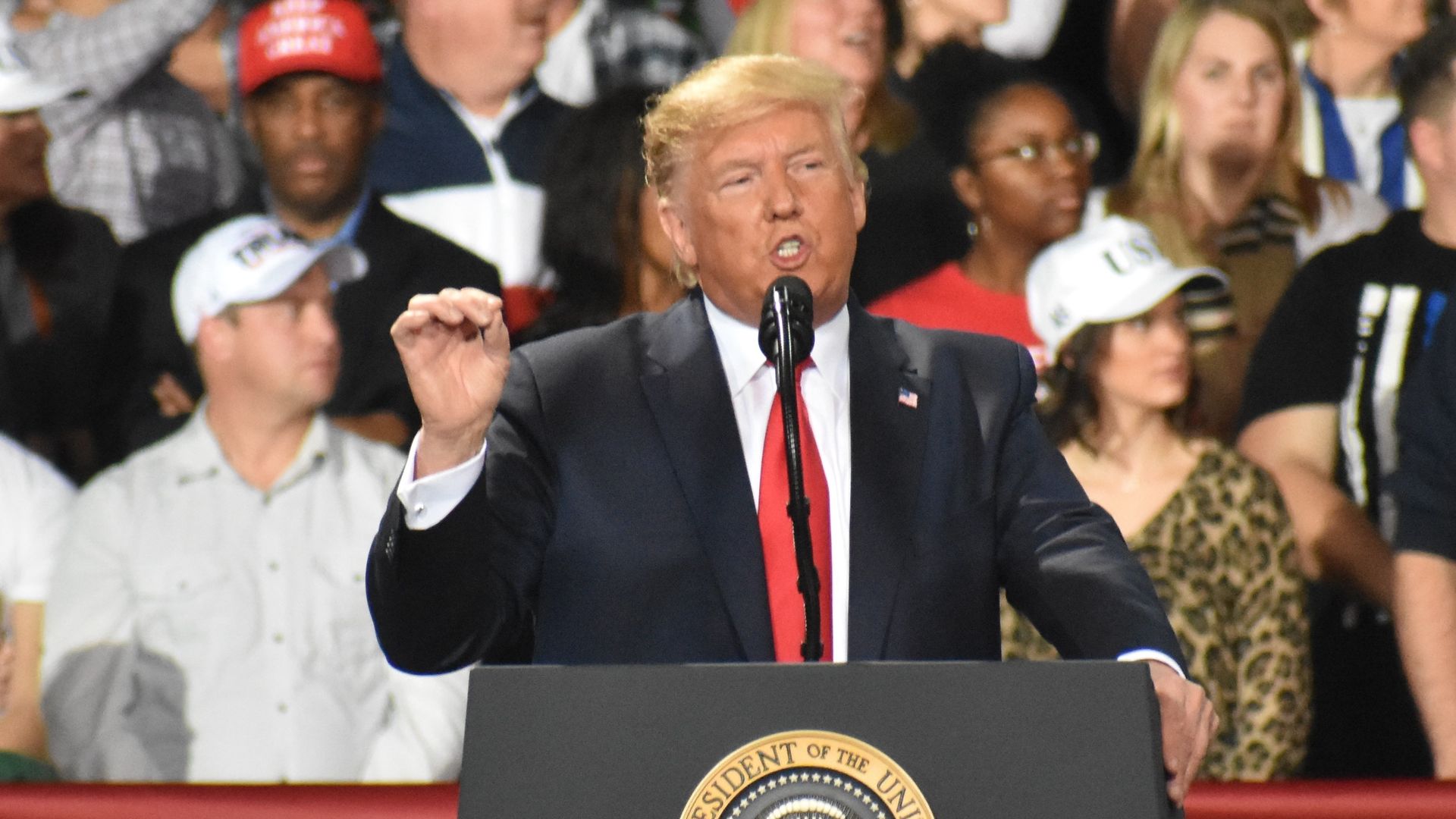 President Trump at a campaign rally