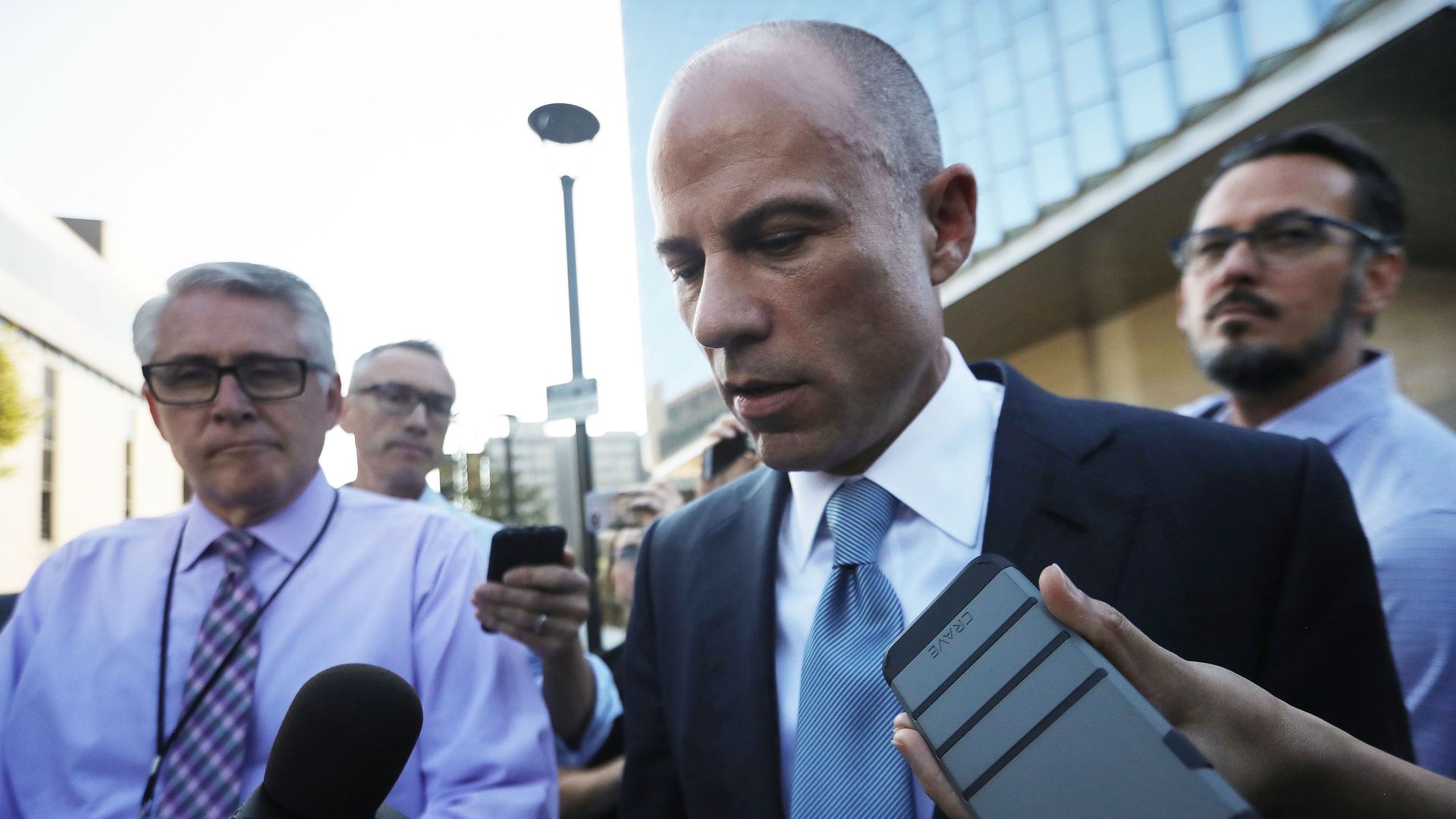 Michael Avenatti facing reporters