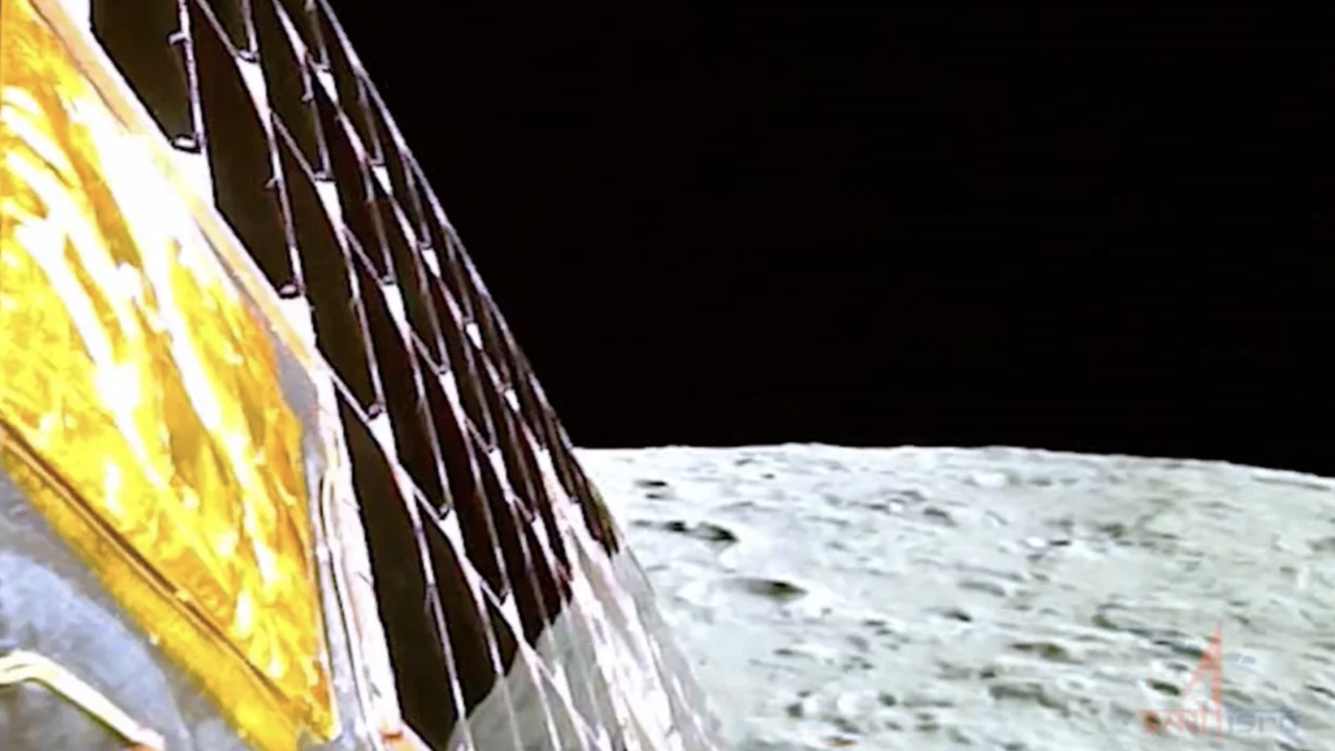 A view of the Moon from the Chandrayaan-3 Lander on Aug. 20.
