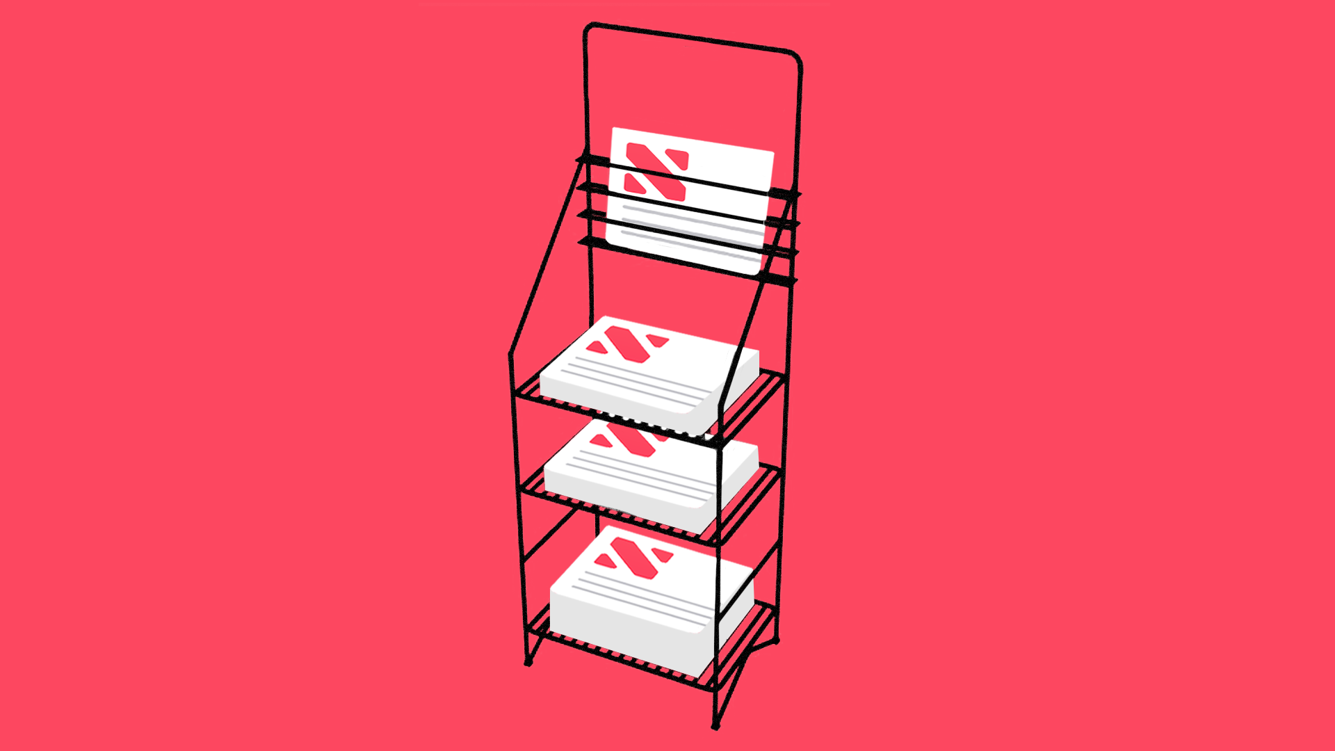 illustration of the apple news stand app