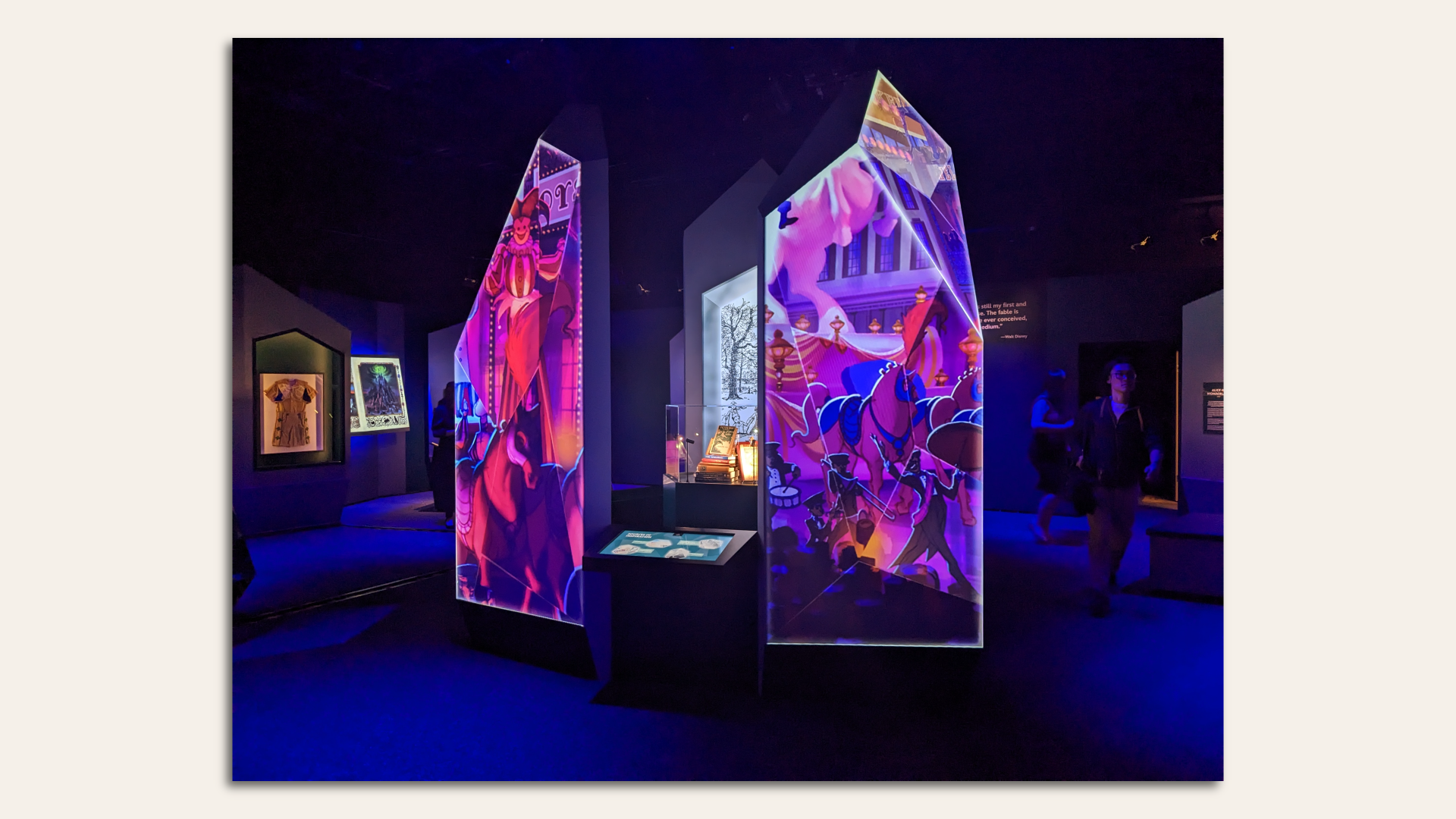 A gallery in the new Disney100: The Exhibition