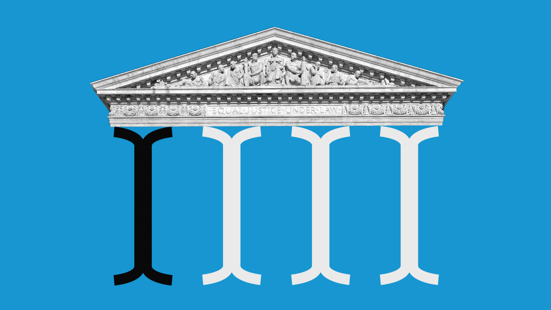 Animated illustration of the Supreme Court's columns as computer text cursors.