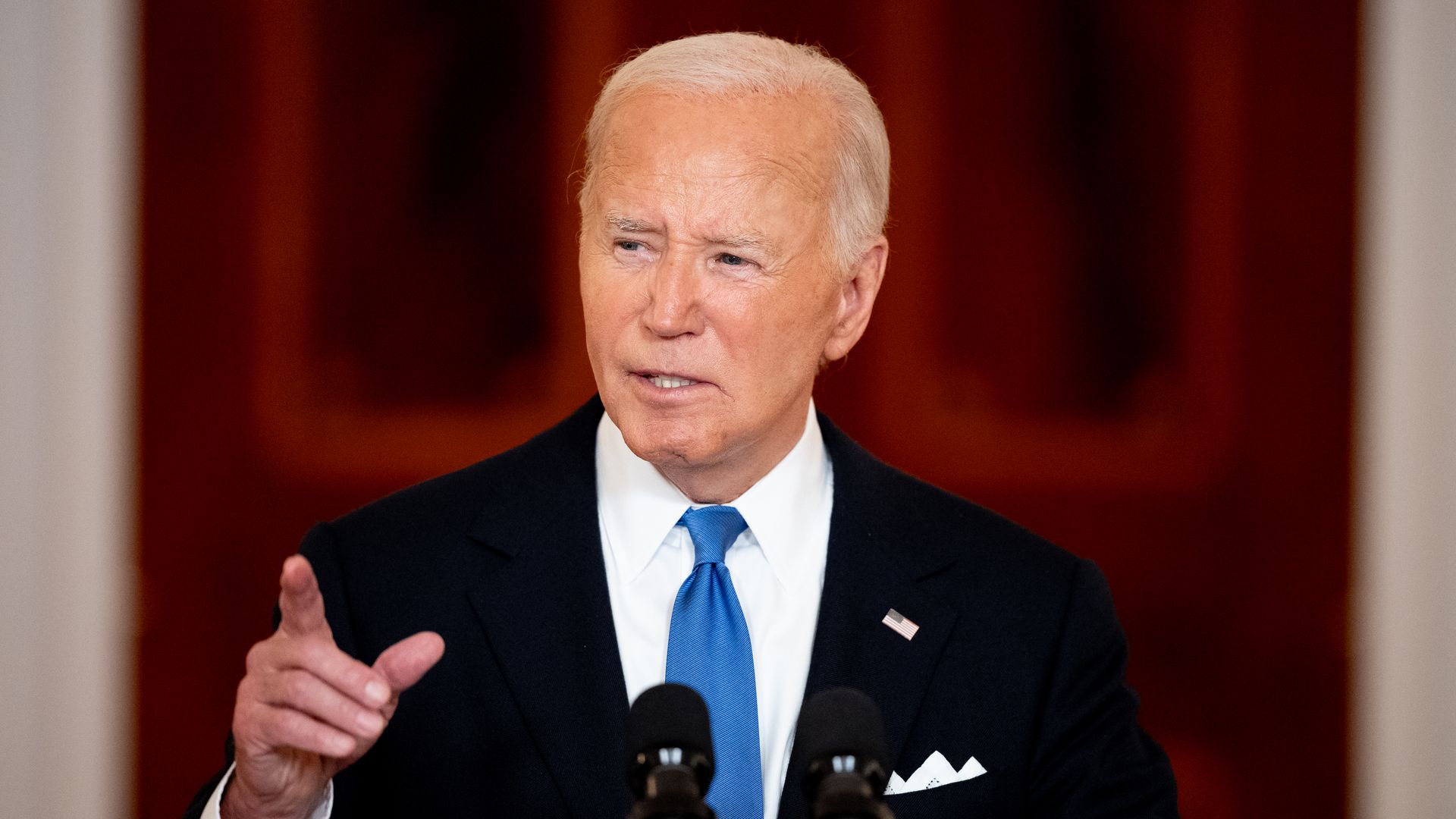 President Joe Biden speaks to the media following the Supreme Court's ruling on charges against former President Donald Trump that he sought to subvert the 2020 election, at the White House on July 1, 2024 in Washington, DC. 