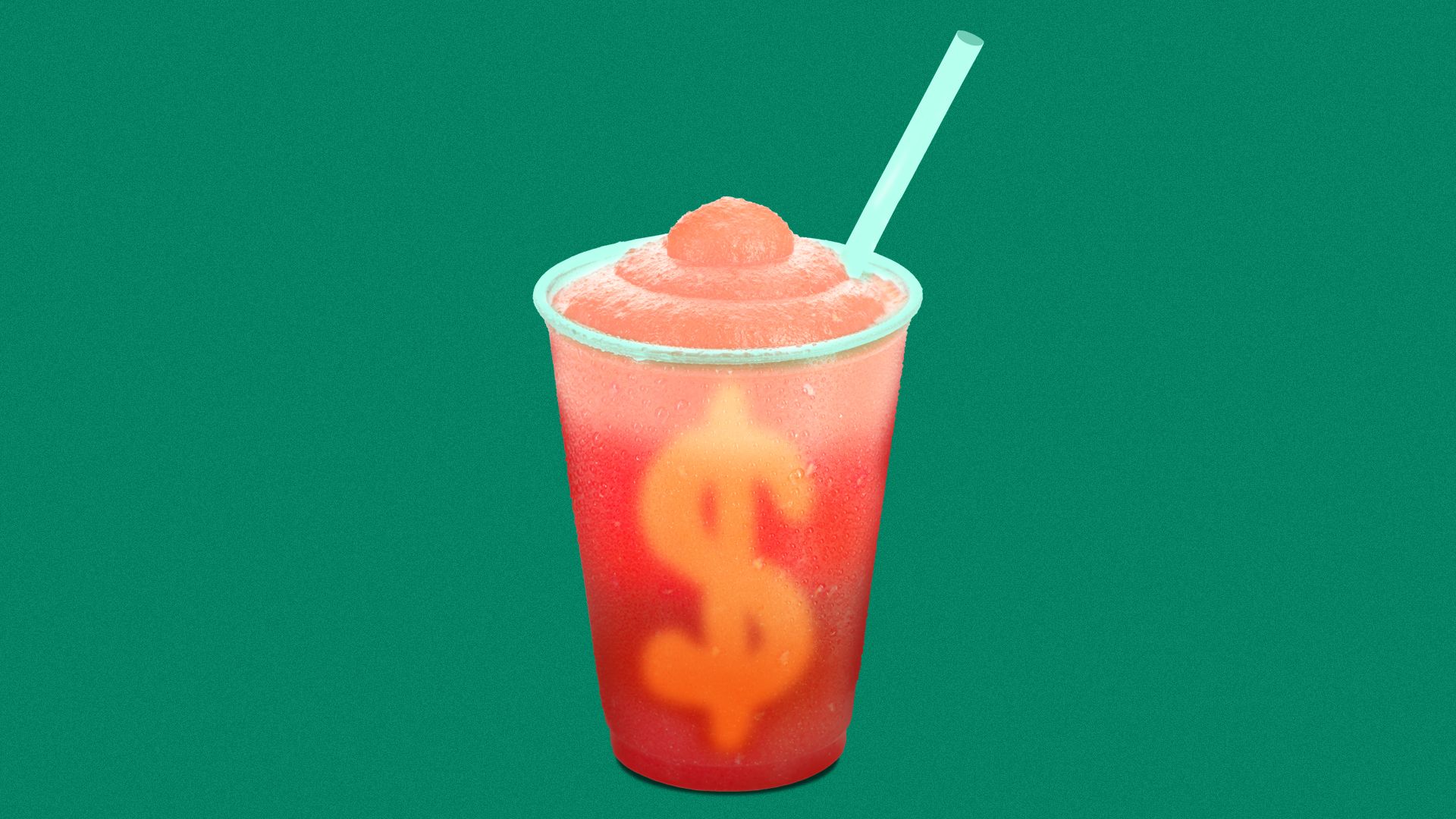 Illustration of an ice slushee with a dollar sign in the middle
