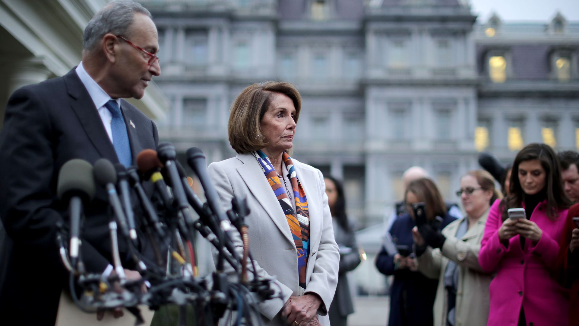 Senate Minority Leader Charles Schumer and House Speaker Nancy Pelosi. 