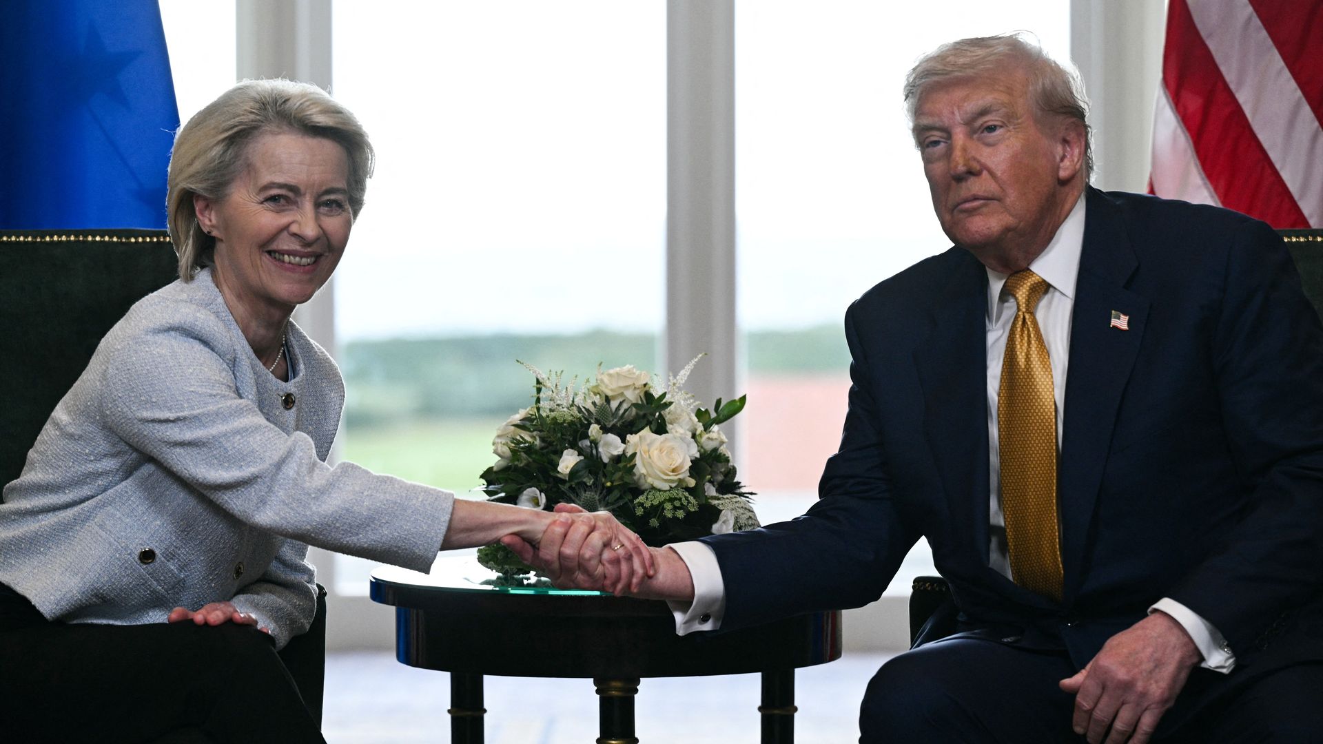 European Commission president Ursula von der Leyen and President Trump.