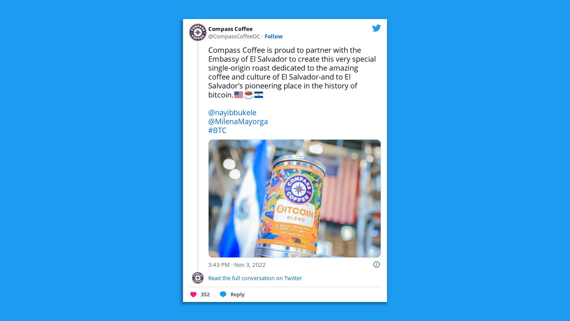 Screenshot of a tweet