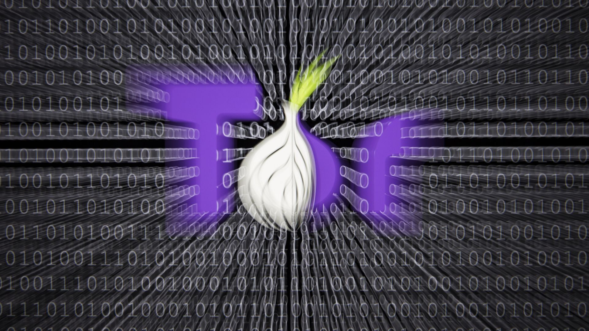 An illustration of Tor, the illegal browsing site with a binary 0101010 background. 