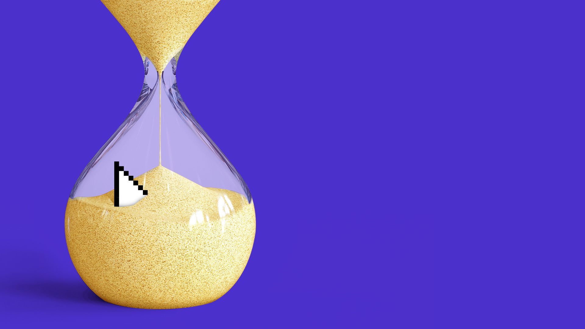 Illustration of a cursor in an hourglass.