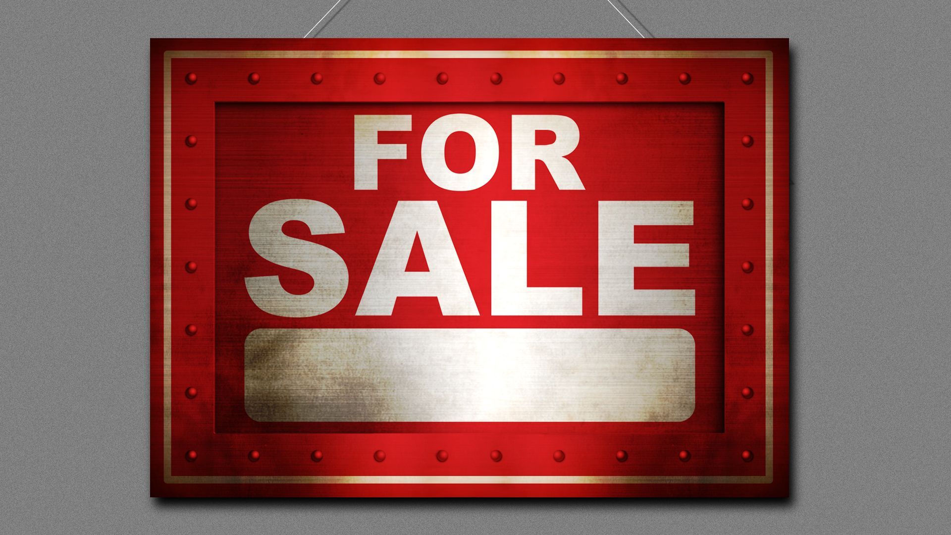 Illustration of a steel for-sale sign