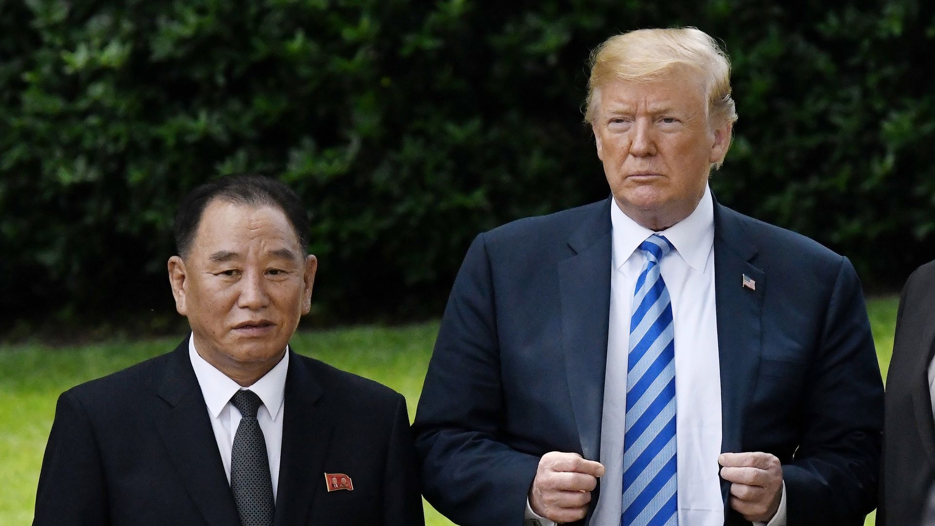 Trump and Kim Yong-chol.