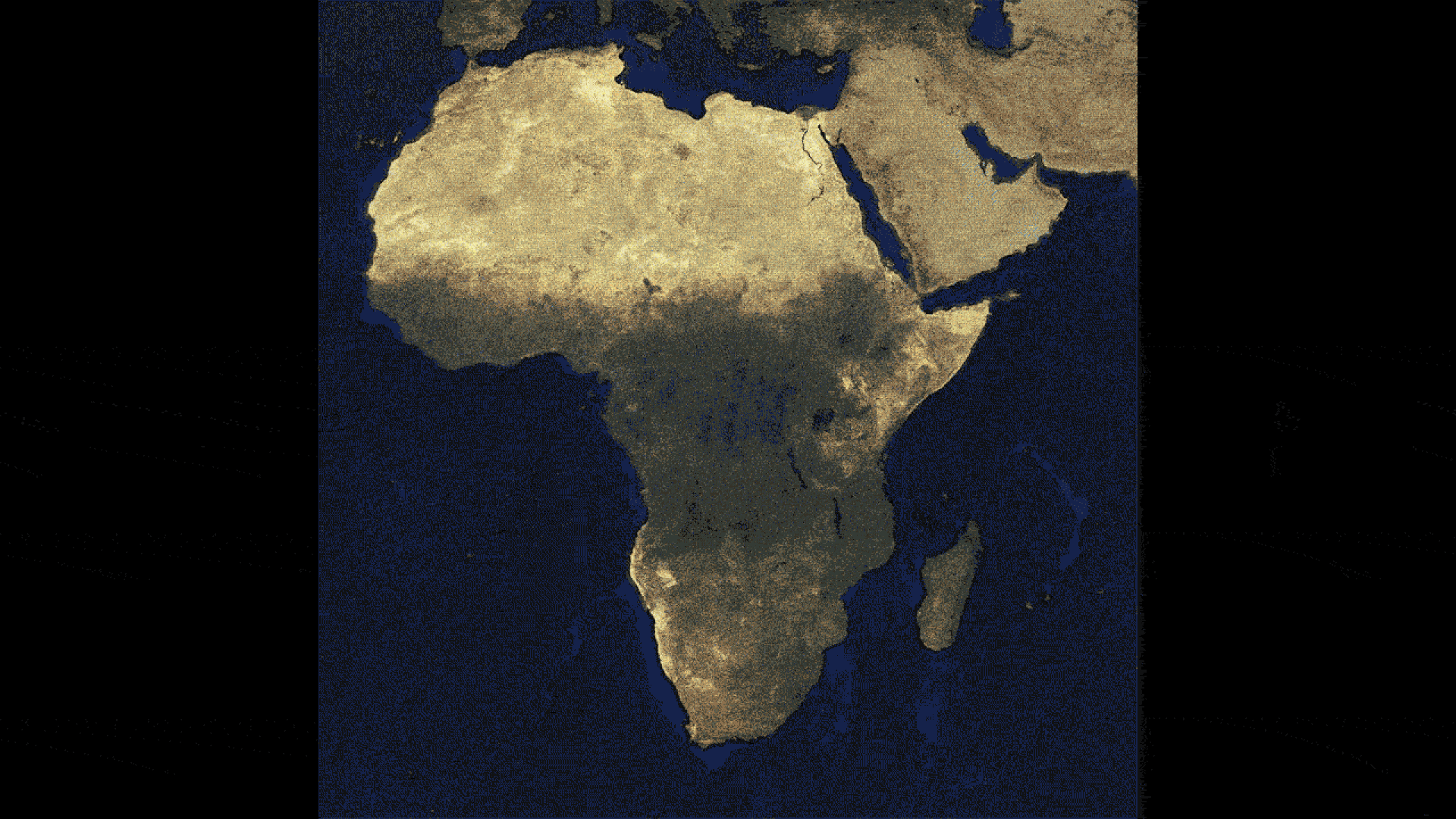 Animation of a population density map of Africa