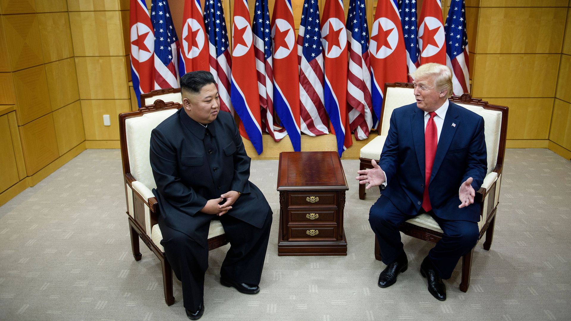 Kim Jong Un and Donald Trump.