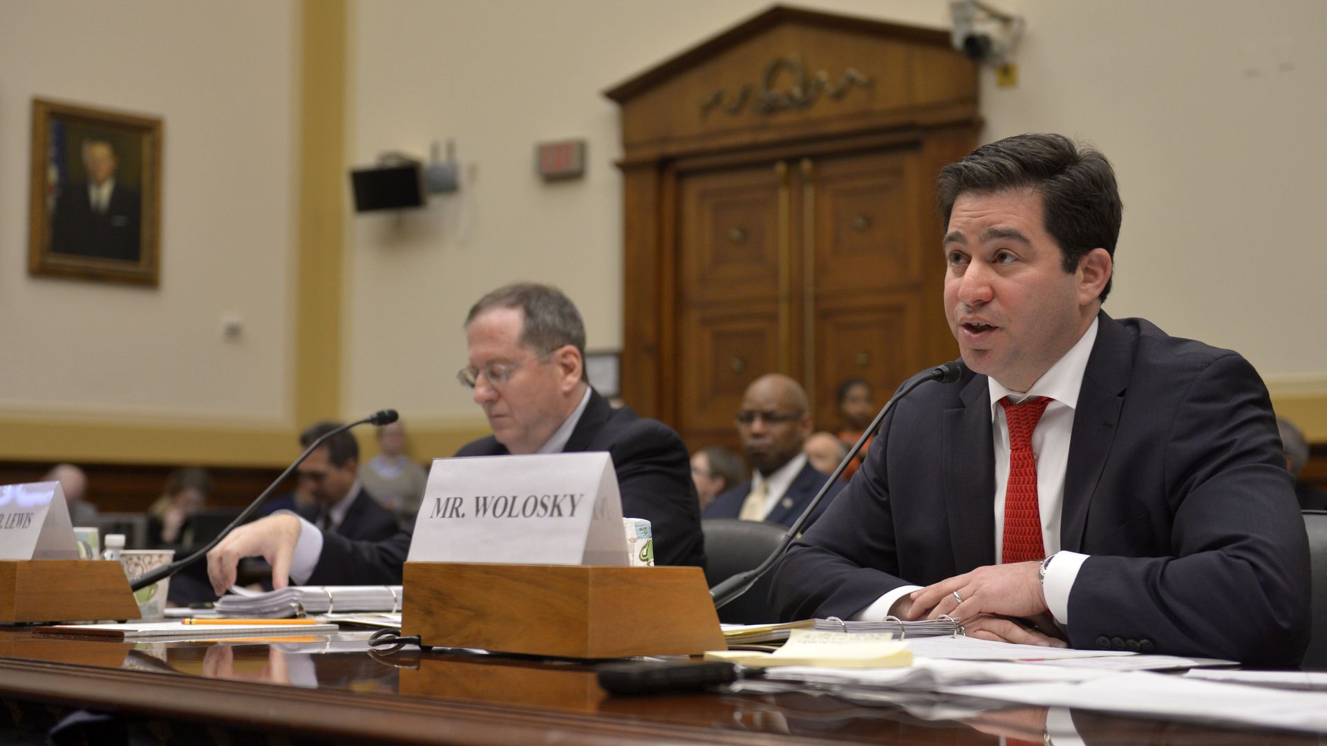 Lee Wolosky, right, testifies before the House Foreign Affairs Committee on Capitol Hill in Washington, D.C., in 2016.