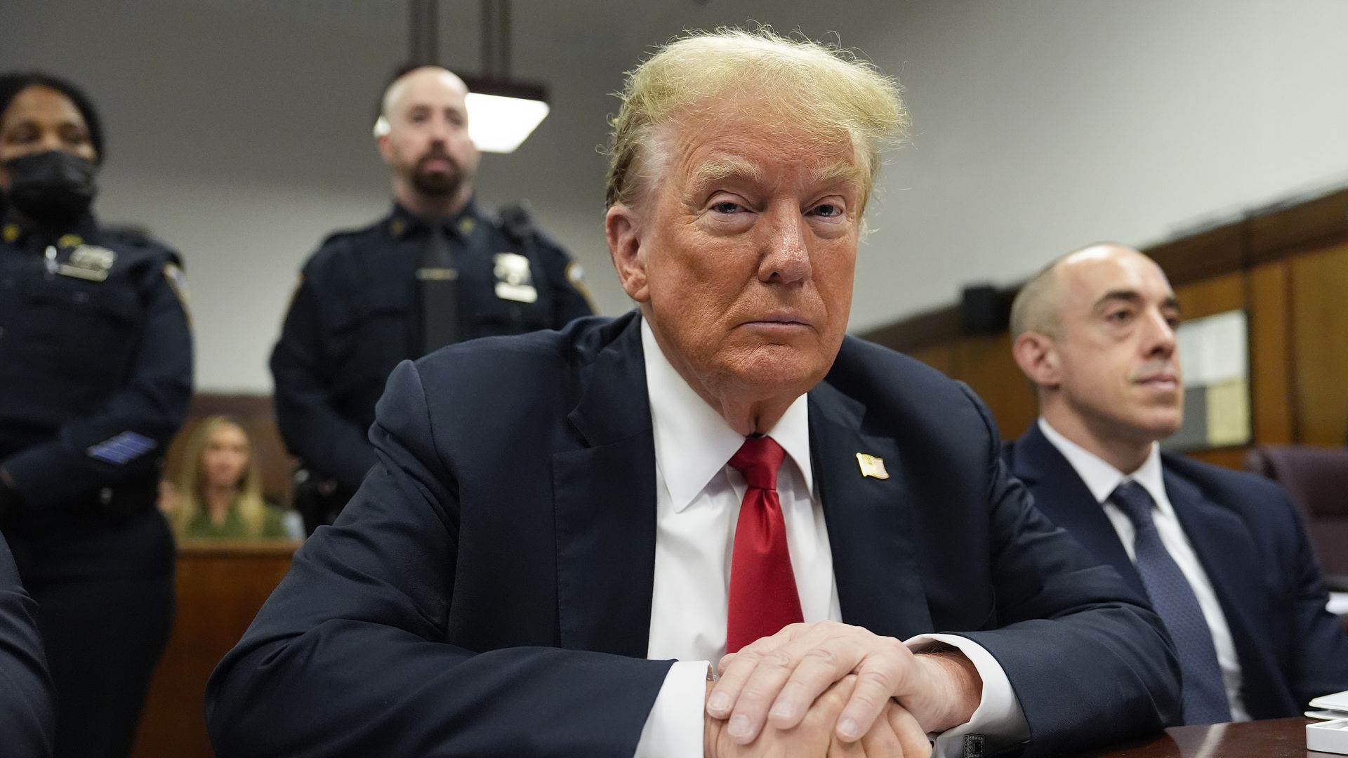 Trump during his trial in the court room