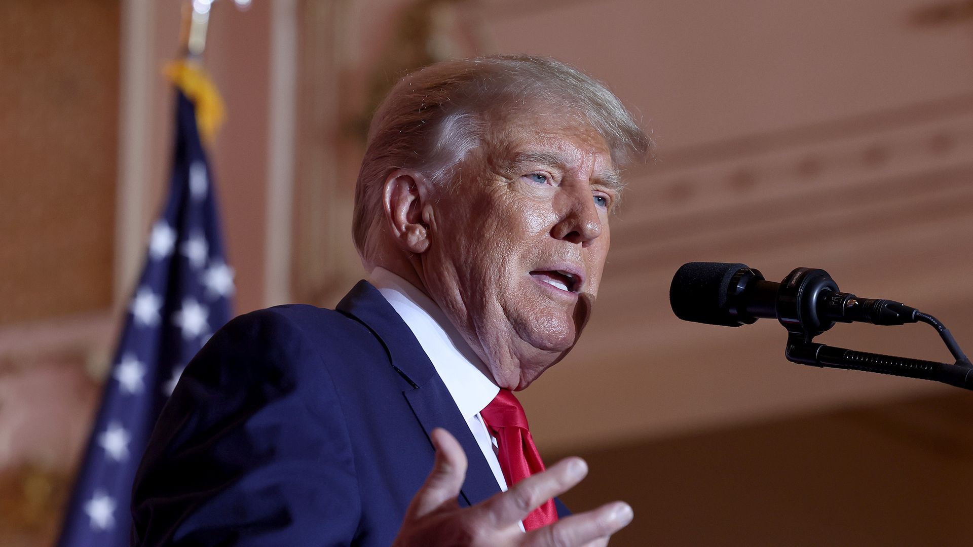 Photo of Donald Trump speaking from a podium