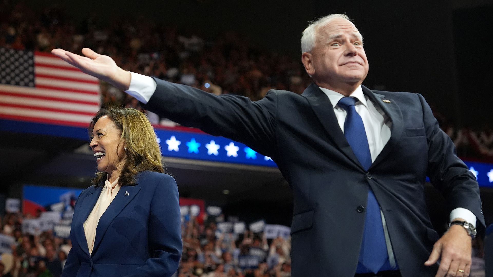 This is VP Kamala Harris on the left, and Tim Walz on the right