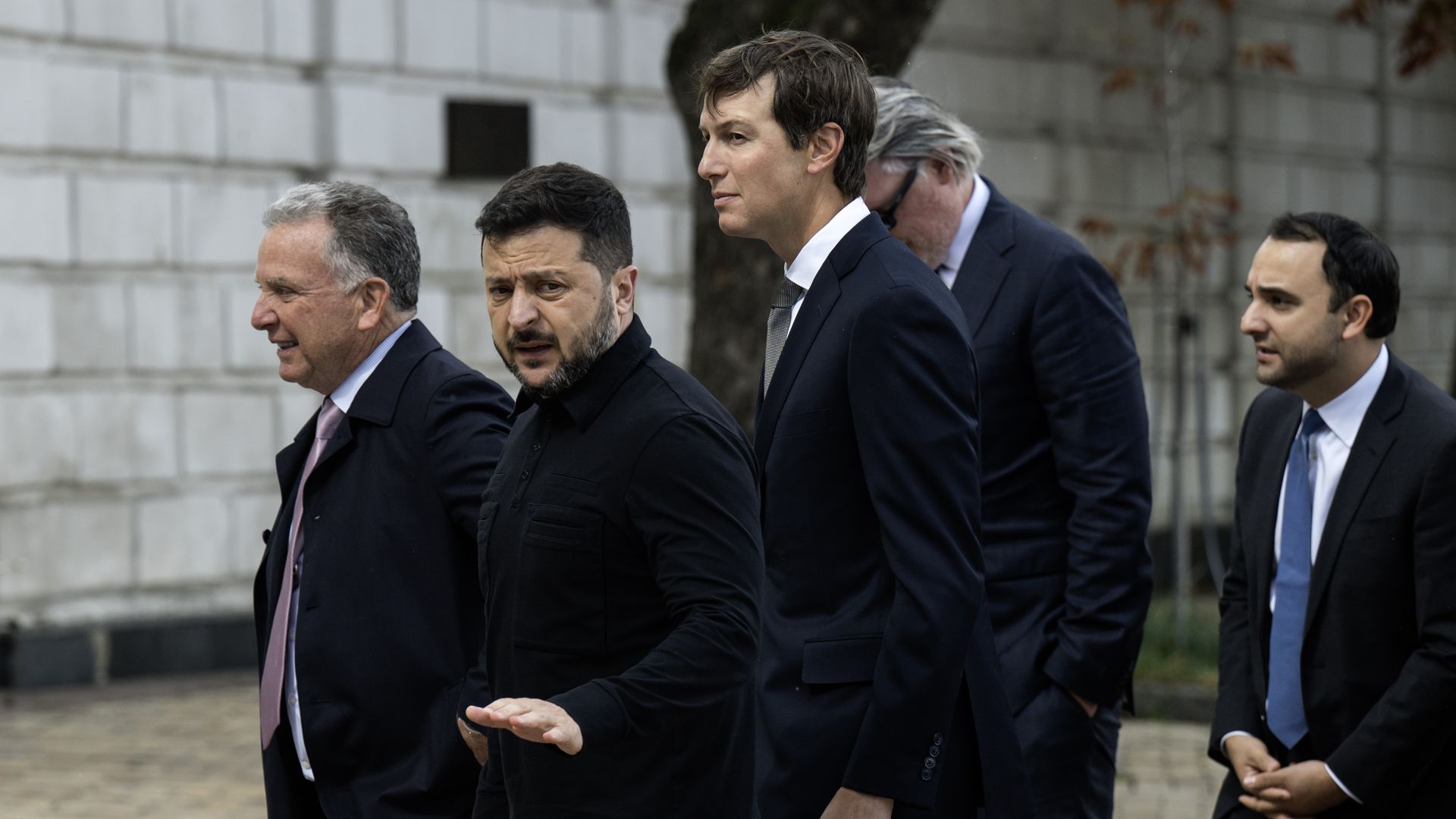 Ukrainian President Volodymyr Zelensky meets with U.S. envoys Steve Witkoff and Jared Kushner at the St. Sophia of Kyiv complex on Sept. 6, 2026.
