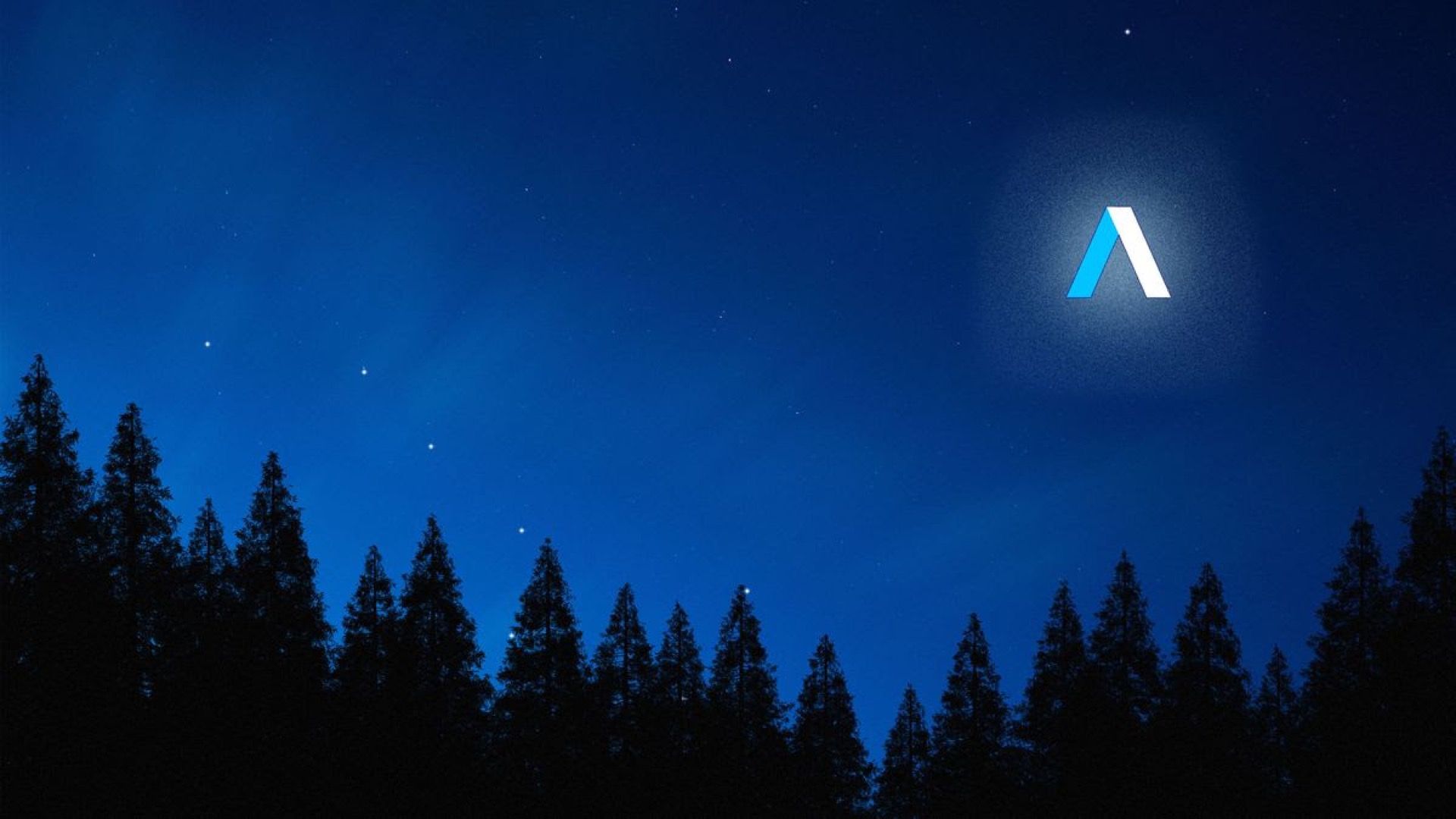 An image showing the Axios logo in the night sky