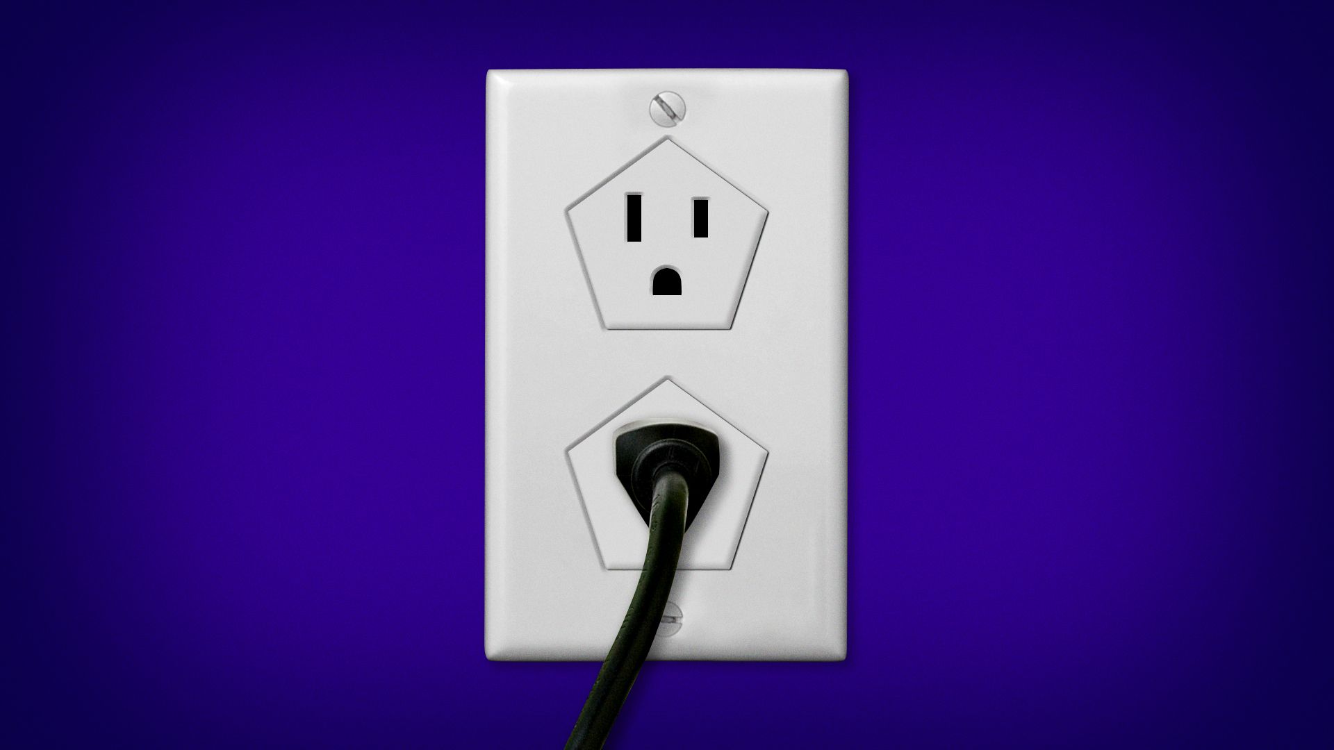 Illustration of a pentagon shaped outlet.