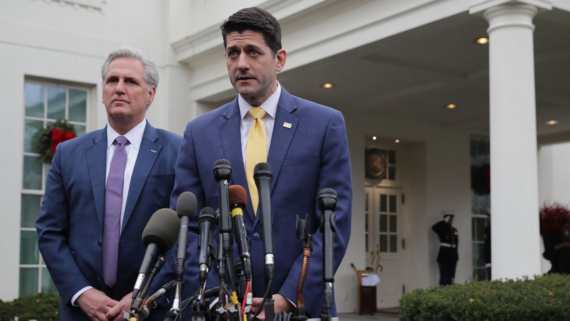 Paul Ryan speaking to reporters in front of the White House