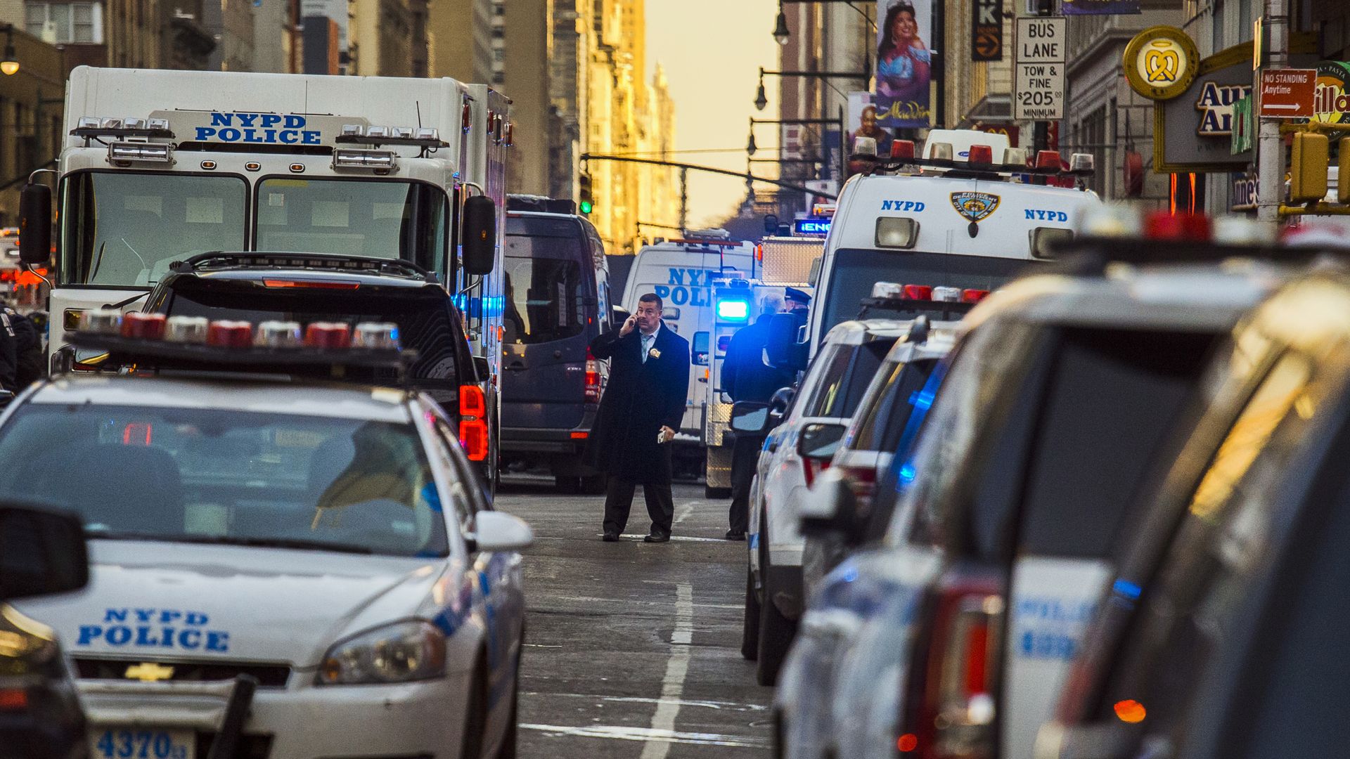 New York City after an explosion on Monday.