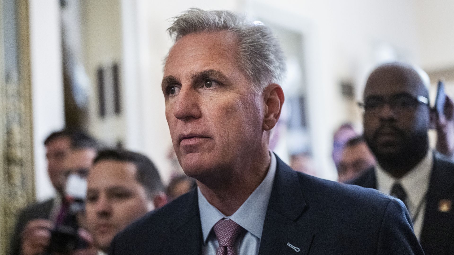Photo of Kevin McCarthy with a somber expression on his face