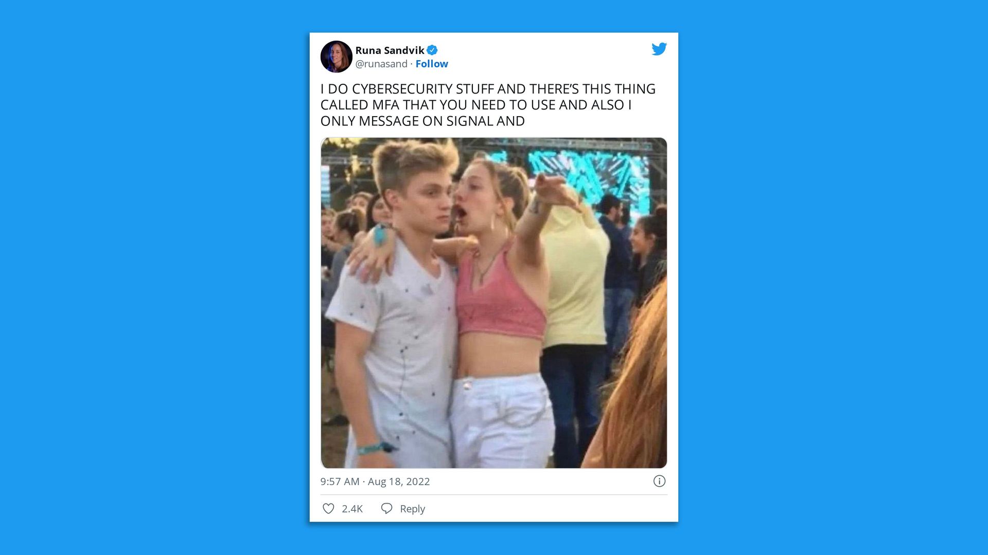 Tweet from Runa Sandvik