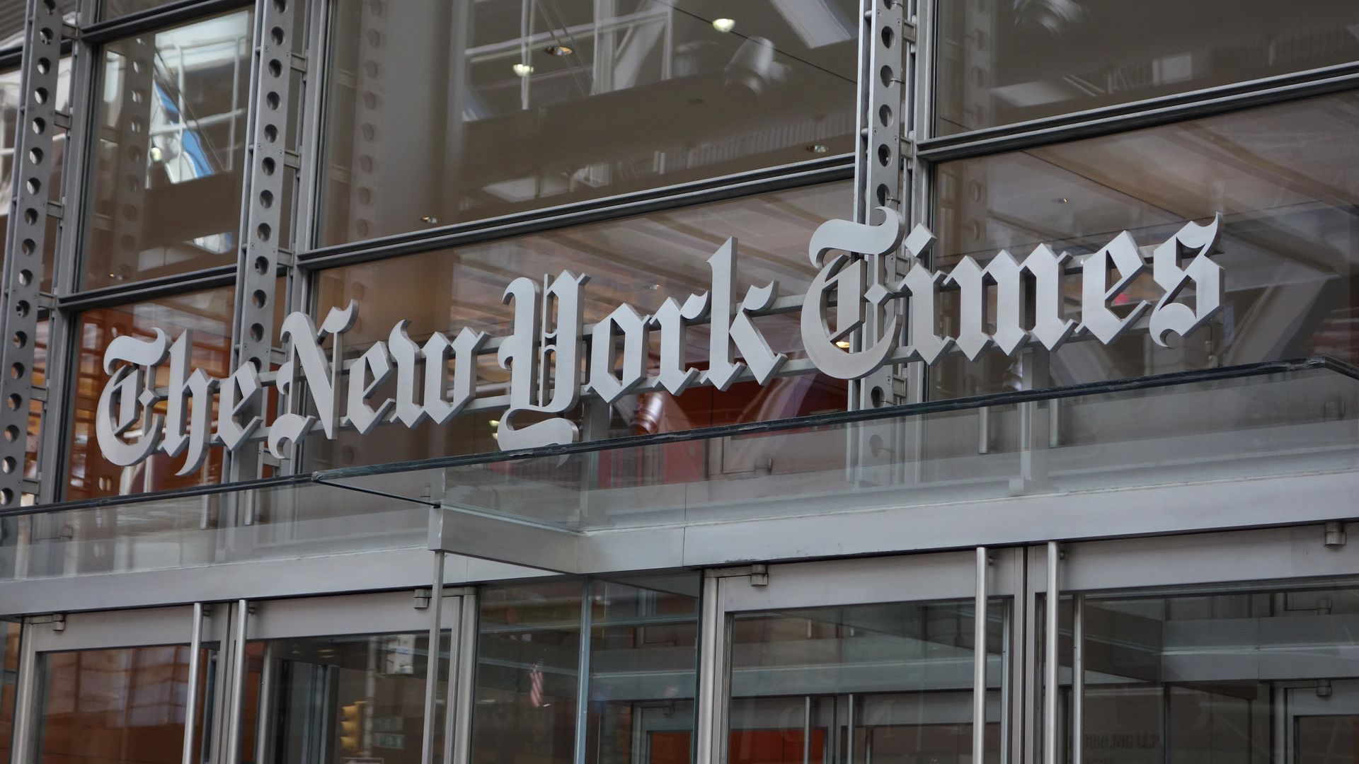 Picture of the New York Times building sign
