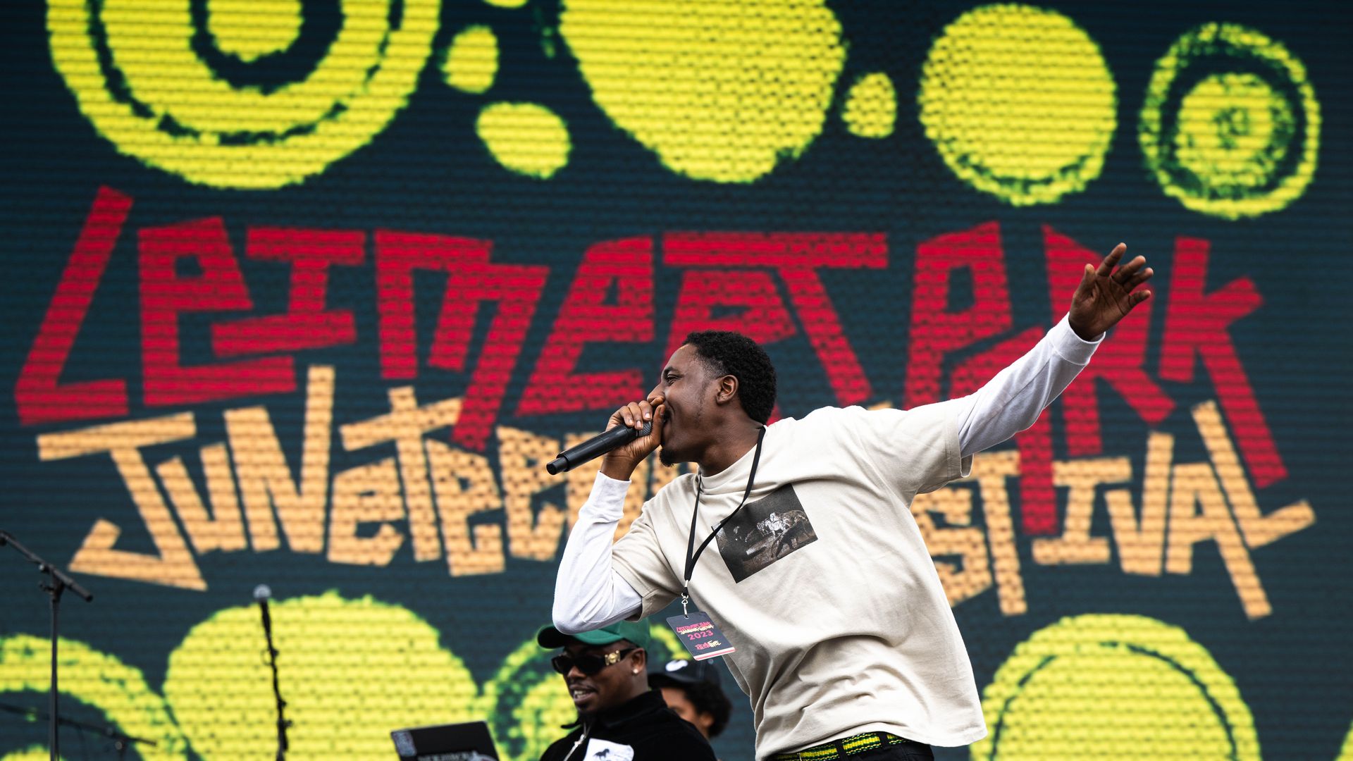 Nift X Kila m perform at the Leimert Park Juneteenth Festival in Los Angeles on Juneteenth 2023.