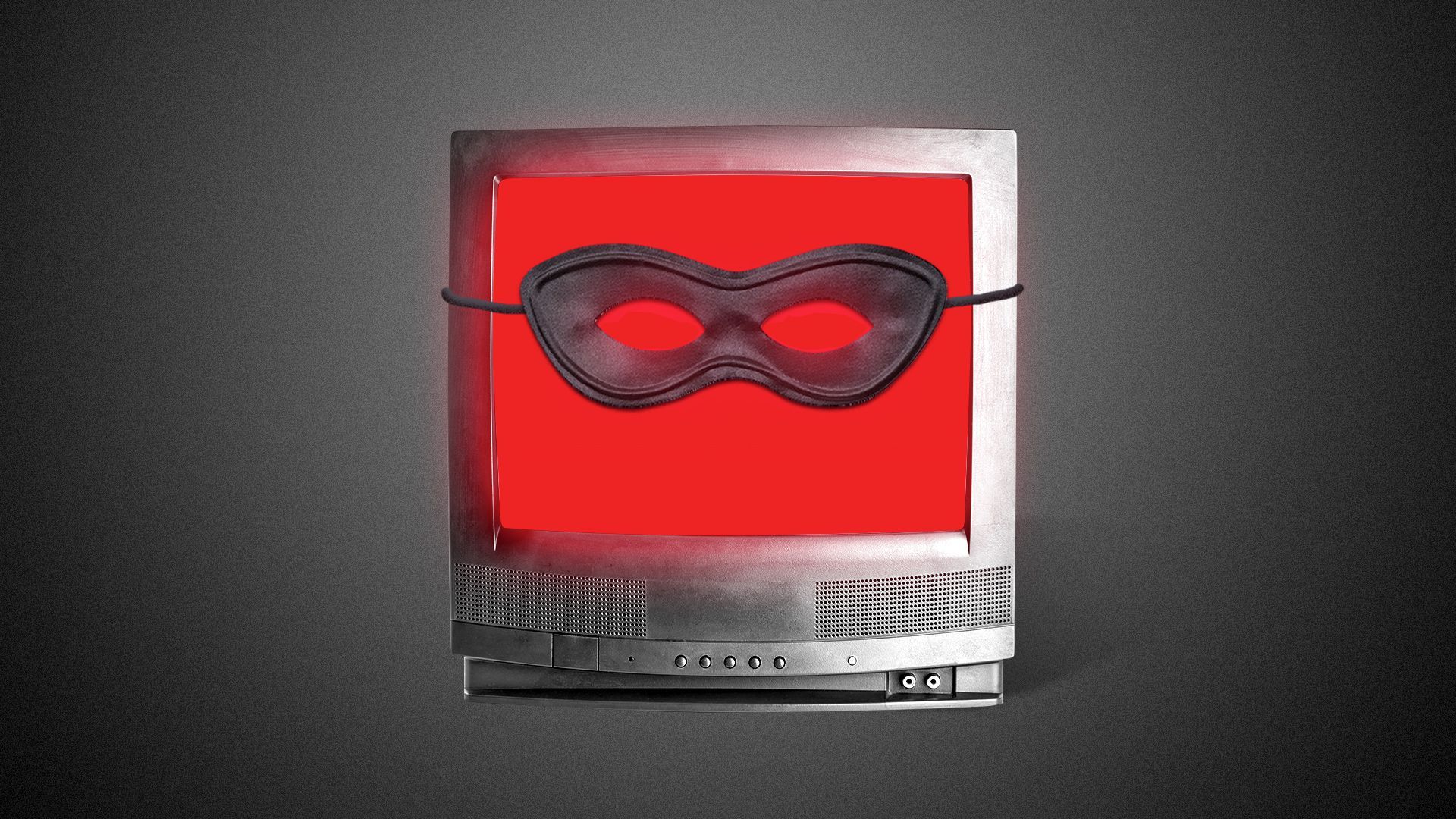 Illustration of a TV wearing a bandit's mask.