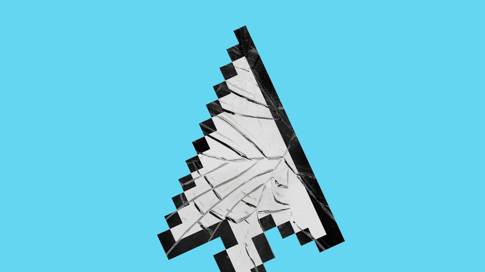 Illustration of a glass cursor with cracks