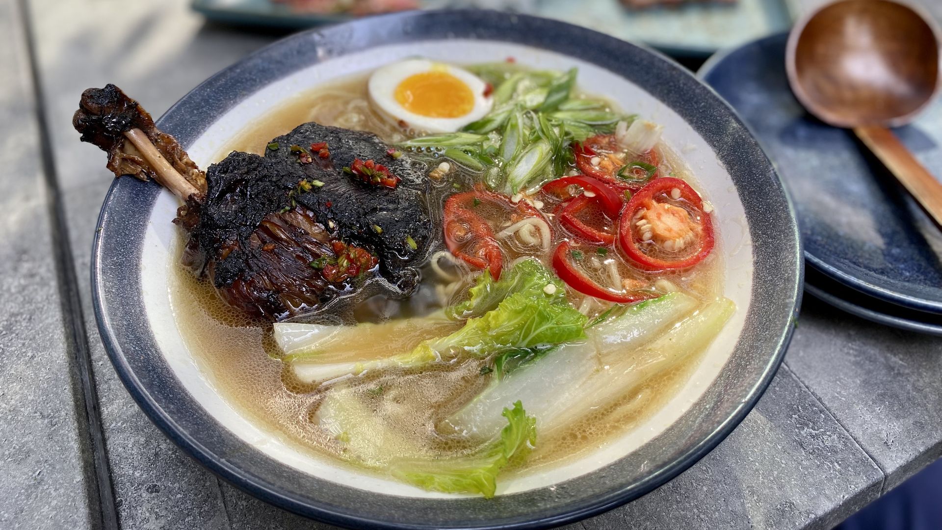 charred duck ramen at Wagamama