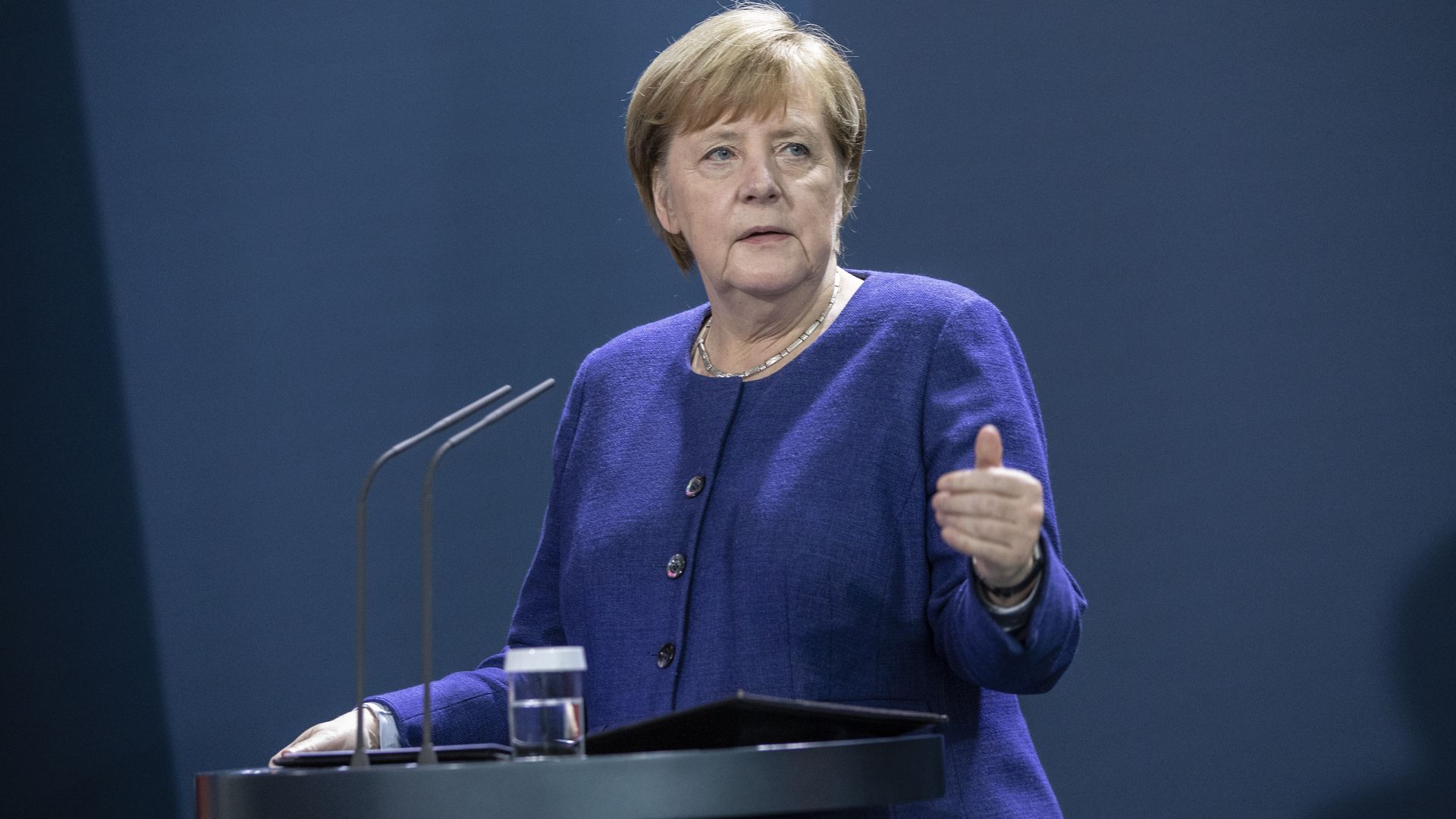 German Chancellor Angela Merkel speaking in Berlin in November 2020.