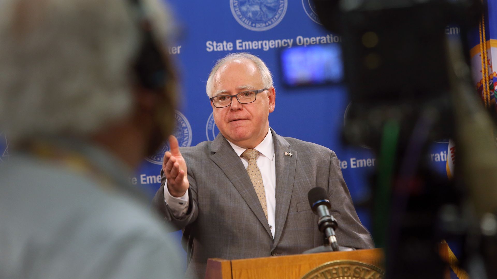 Minnesota Gov. Tim Walz at a press conference in June.
