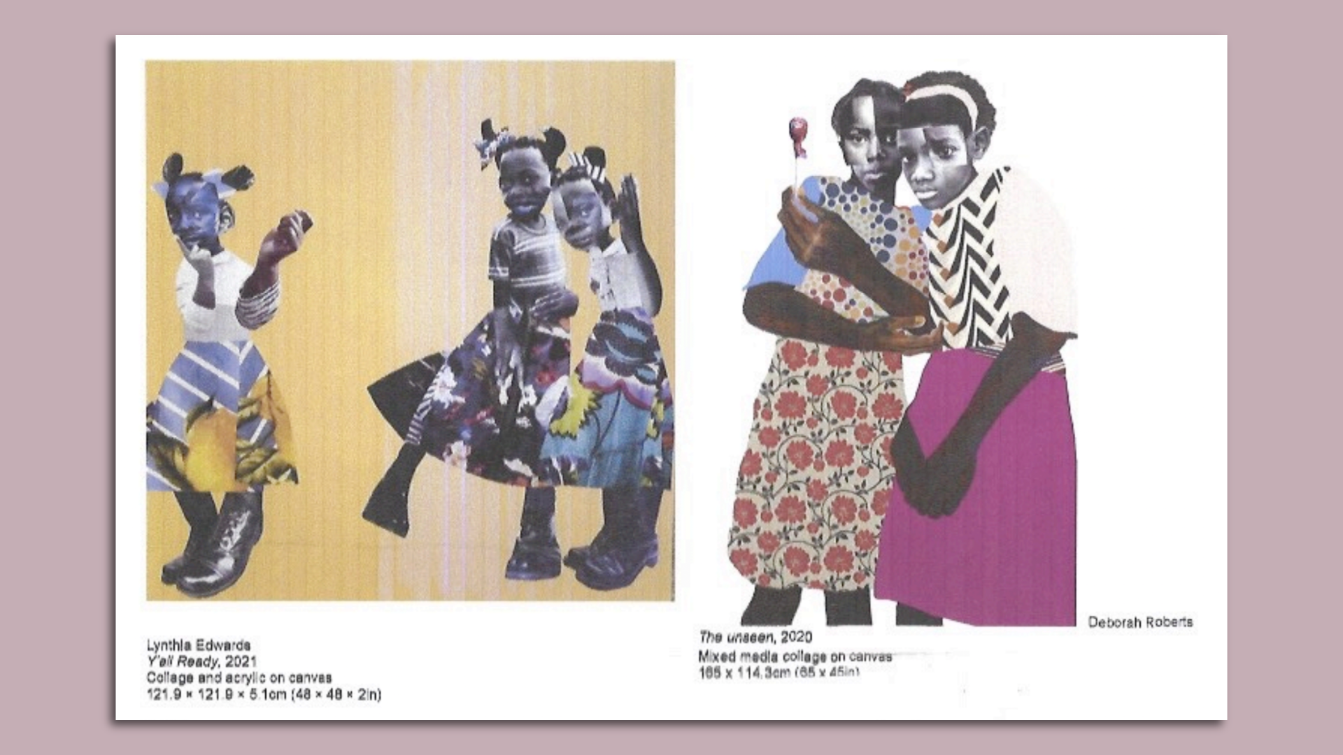 Two pieces of art, included as an exhibit in a copyright lawsuit.