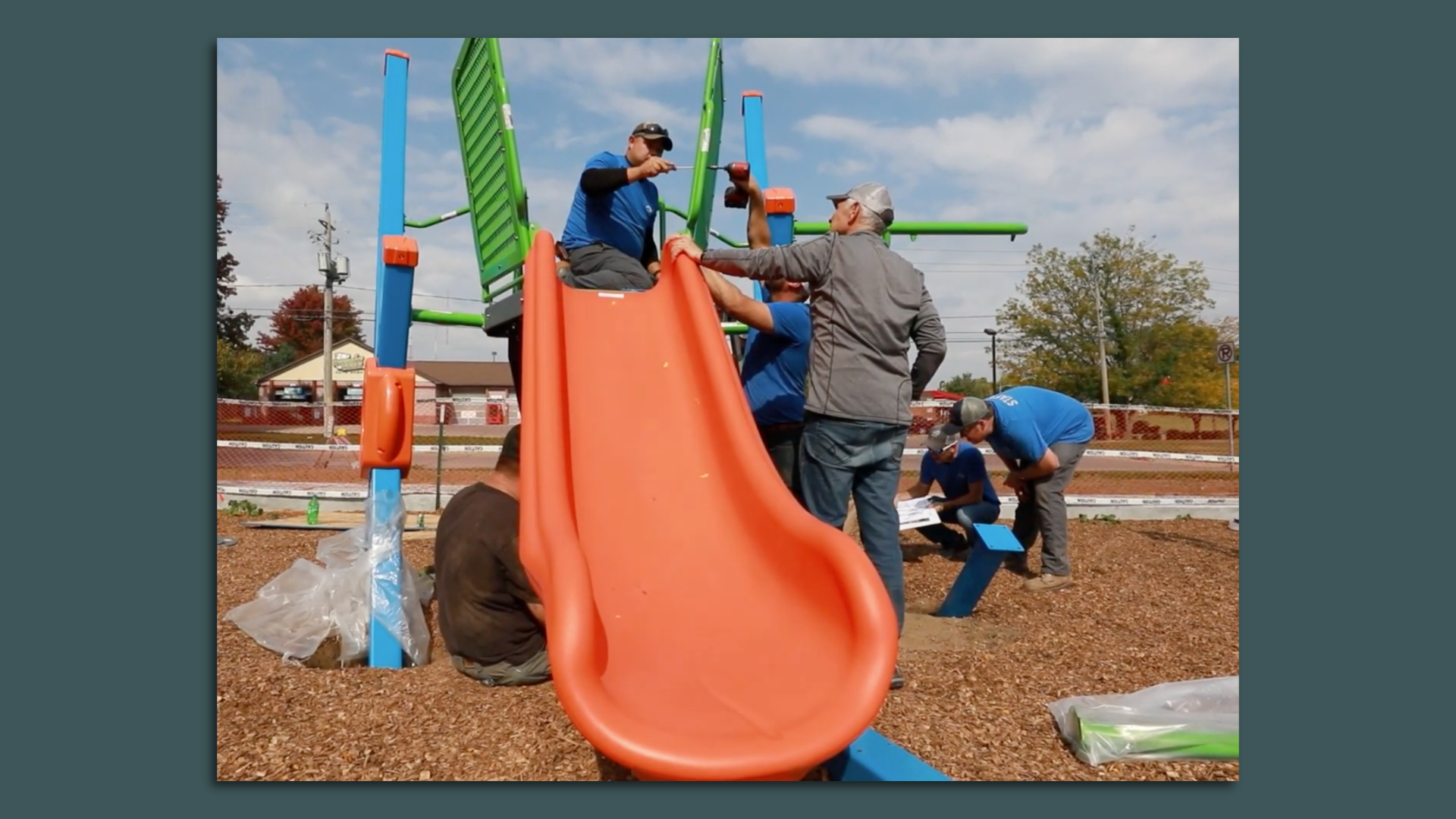 A photo of playground construction.