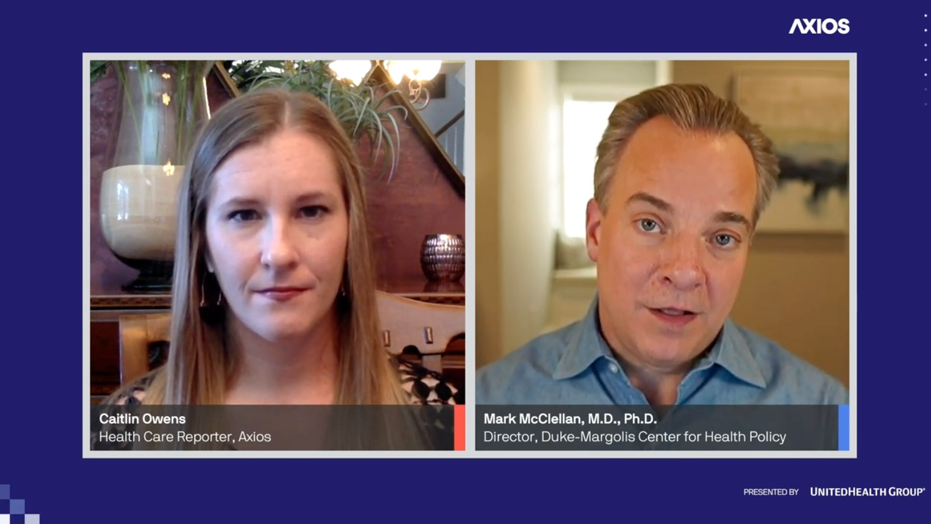 Axios' Caitlin Owens and former FDA commissioner Mark McClellan. Photo courtesy of Axios Events 