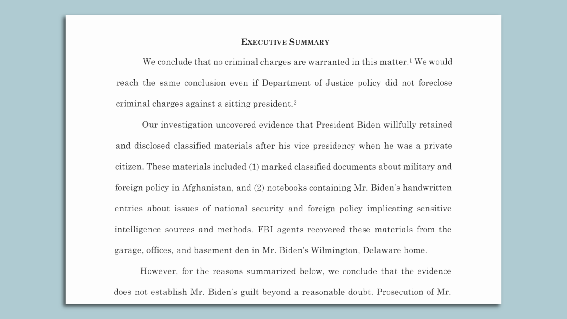 a picture of the special prosecutor's statement