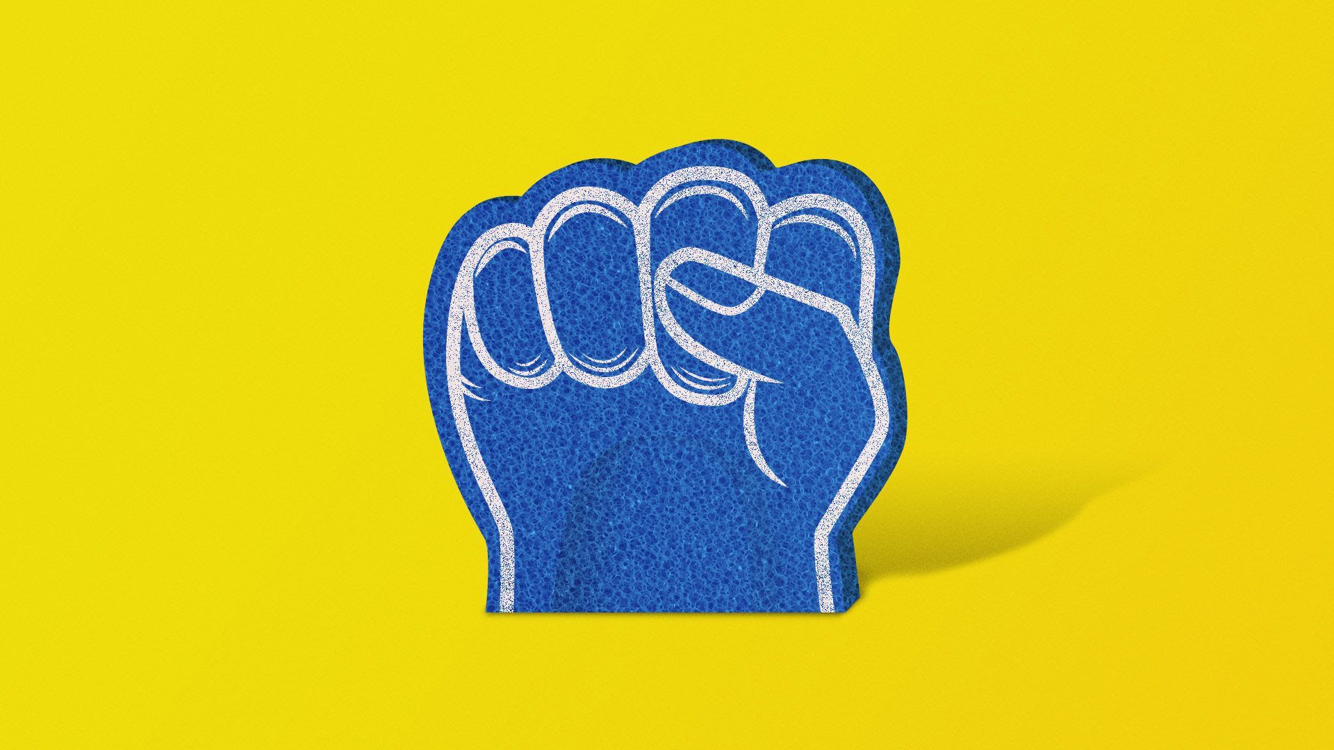 Illustration of a foam finger in the shape of a fist